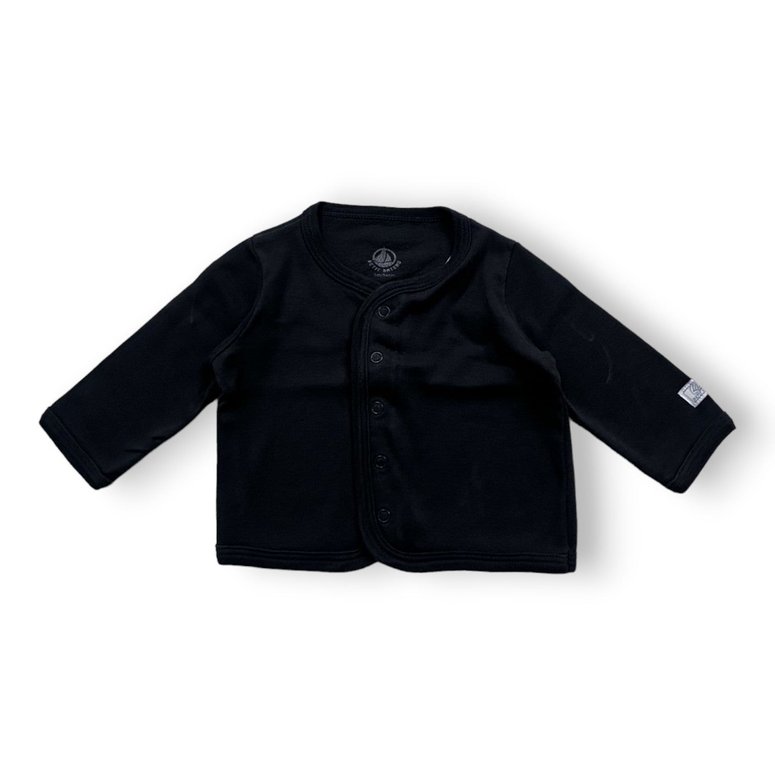 PETIT BATEAU - 2-teiliges schlichtes schwarzes Set - 1 Monat