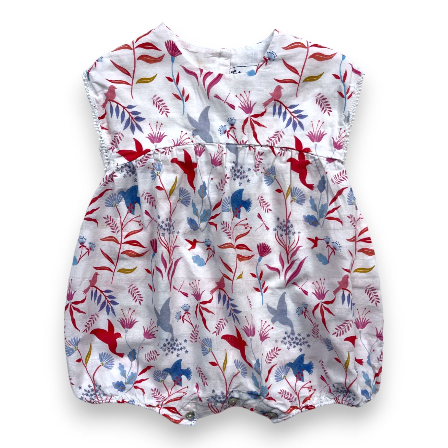 TARTINE & CHOCOLAT - Weißer Strampler mit bunten Mustern - 12 Monate