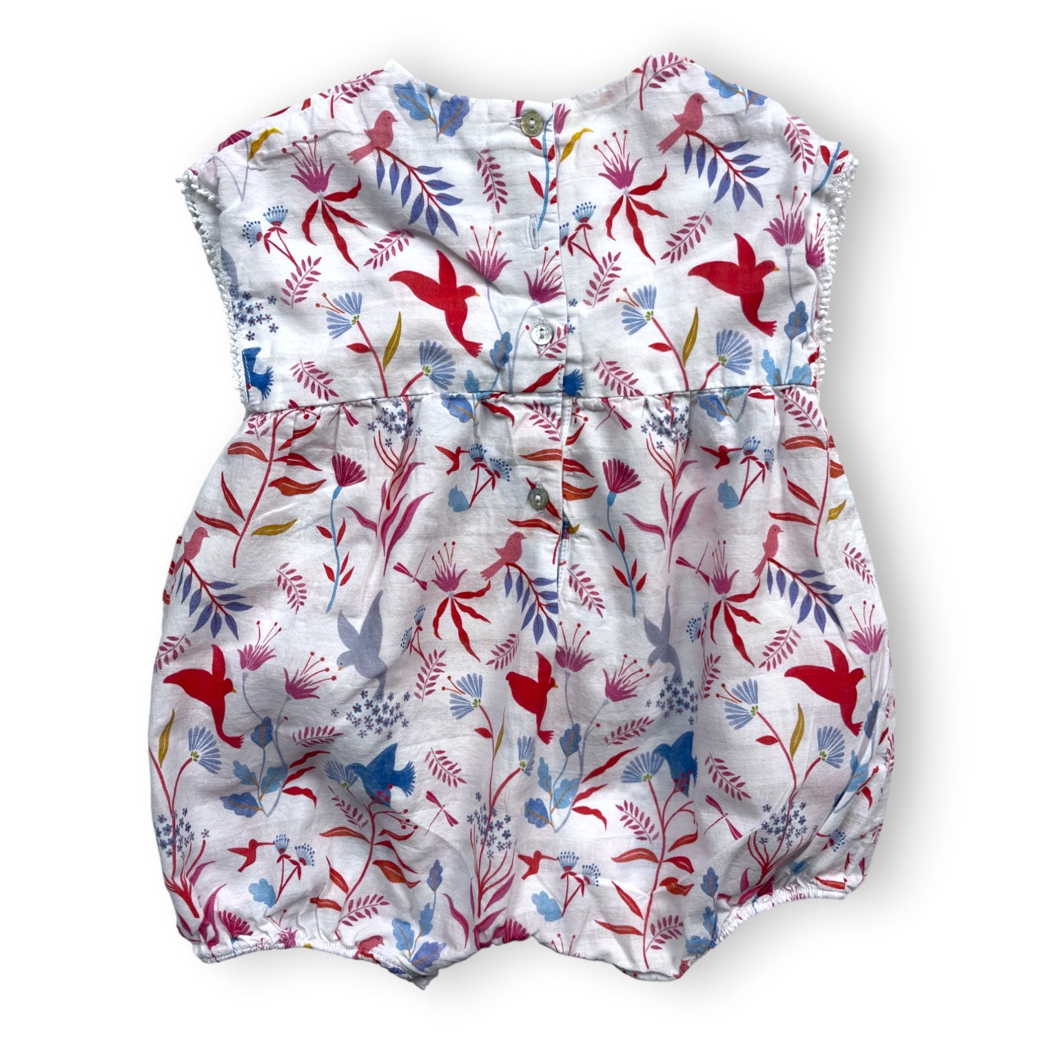 TARTINE & CHOCOLAT - Weißer Strampler mit bunten Mustern - 12 Monate