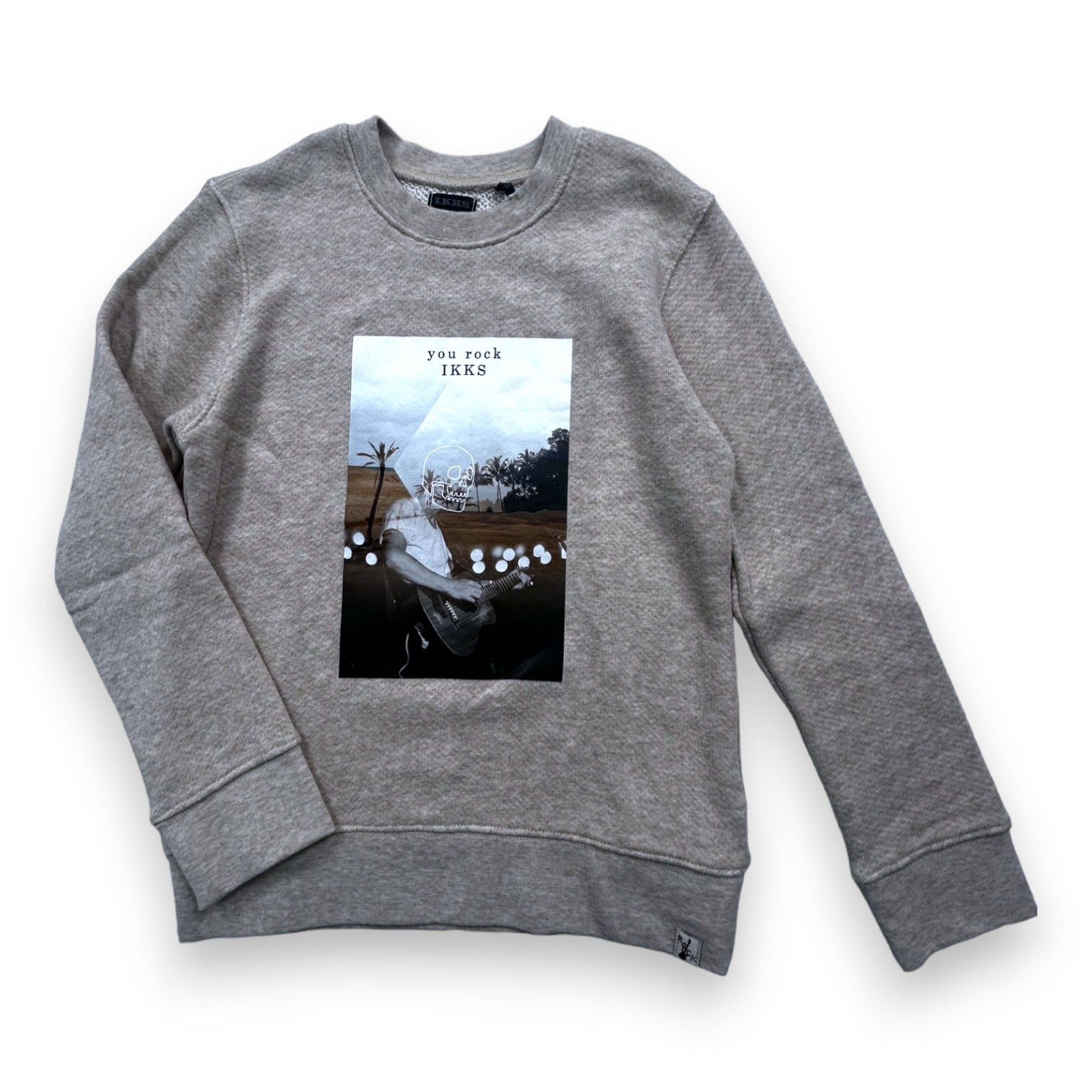 IKKS - Pull beige visuel rock - 8 ans