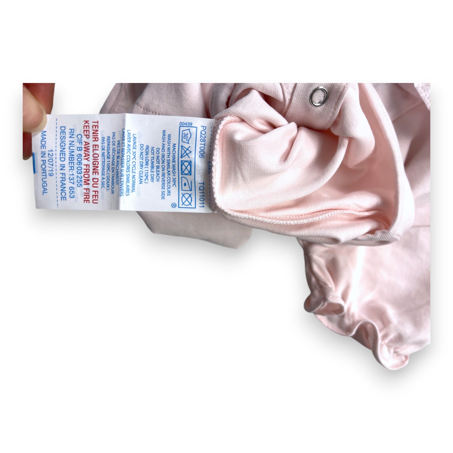 TARTINE & CHOCOLAT - Pink bodysuit with embroidered collar - 12 months