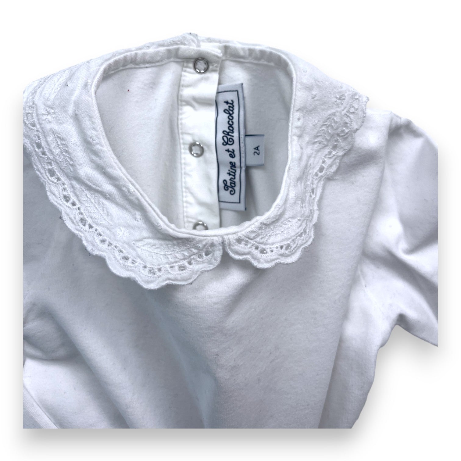 TARTINE & CHOCOLAT - White bodysuit with lace collar - 2 years