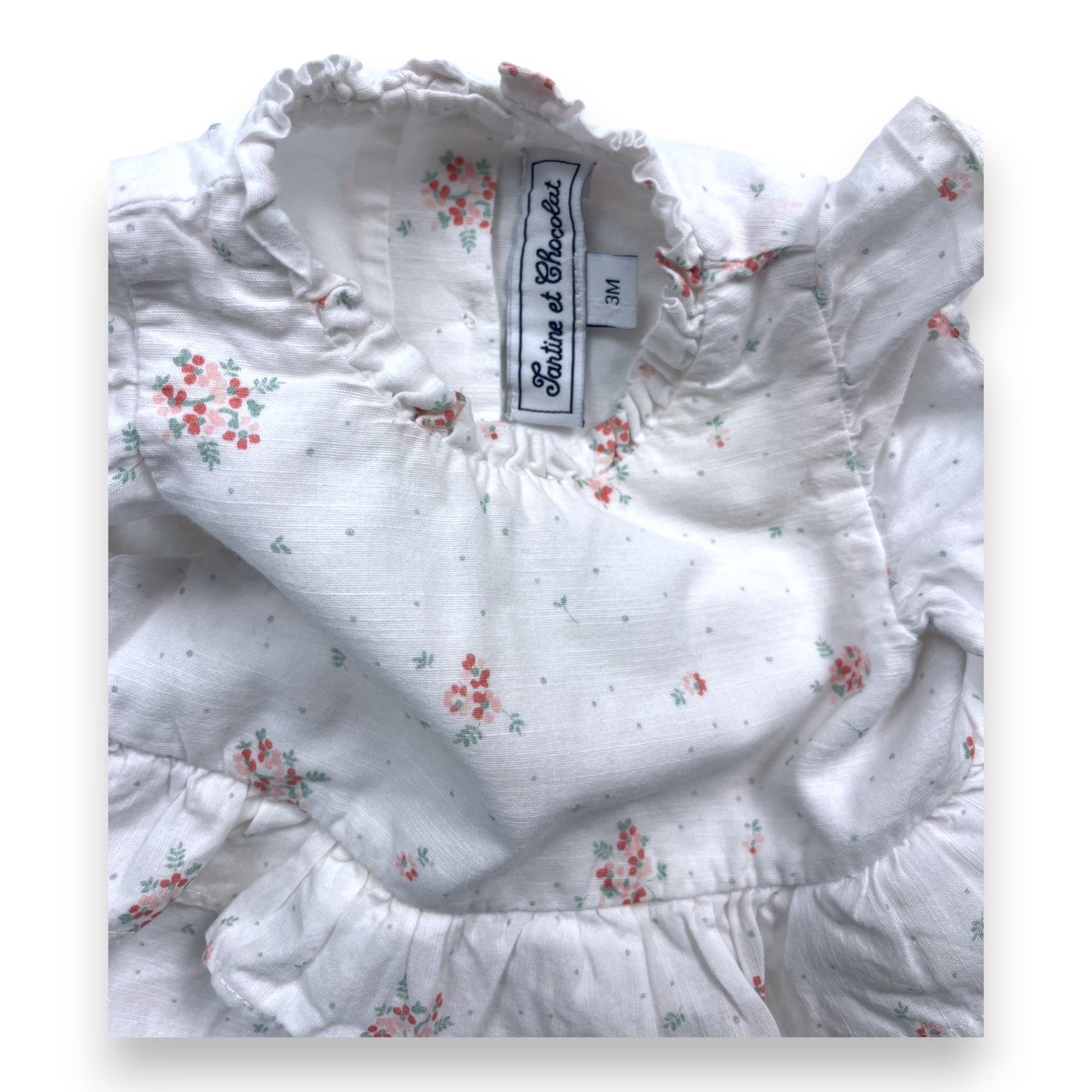 TARTINE & CHOCOLAT - Weißer Strampler mit Blumenmuster - 3 Monate