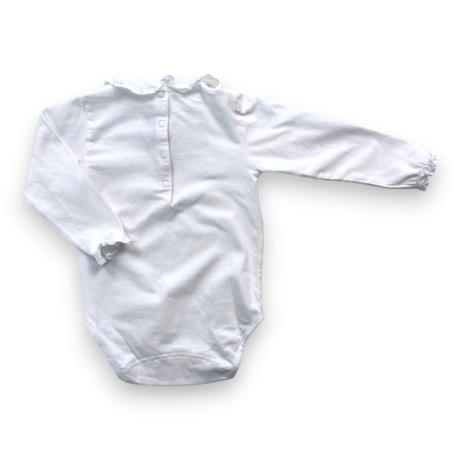 TARTINE & CHOCOLAT - White bodysuit with rhinestone collar - 18 months