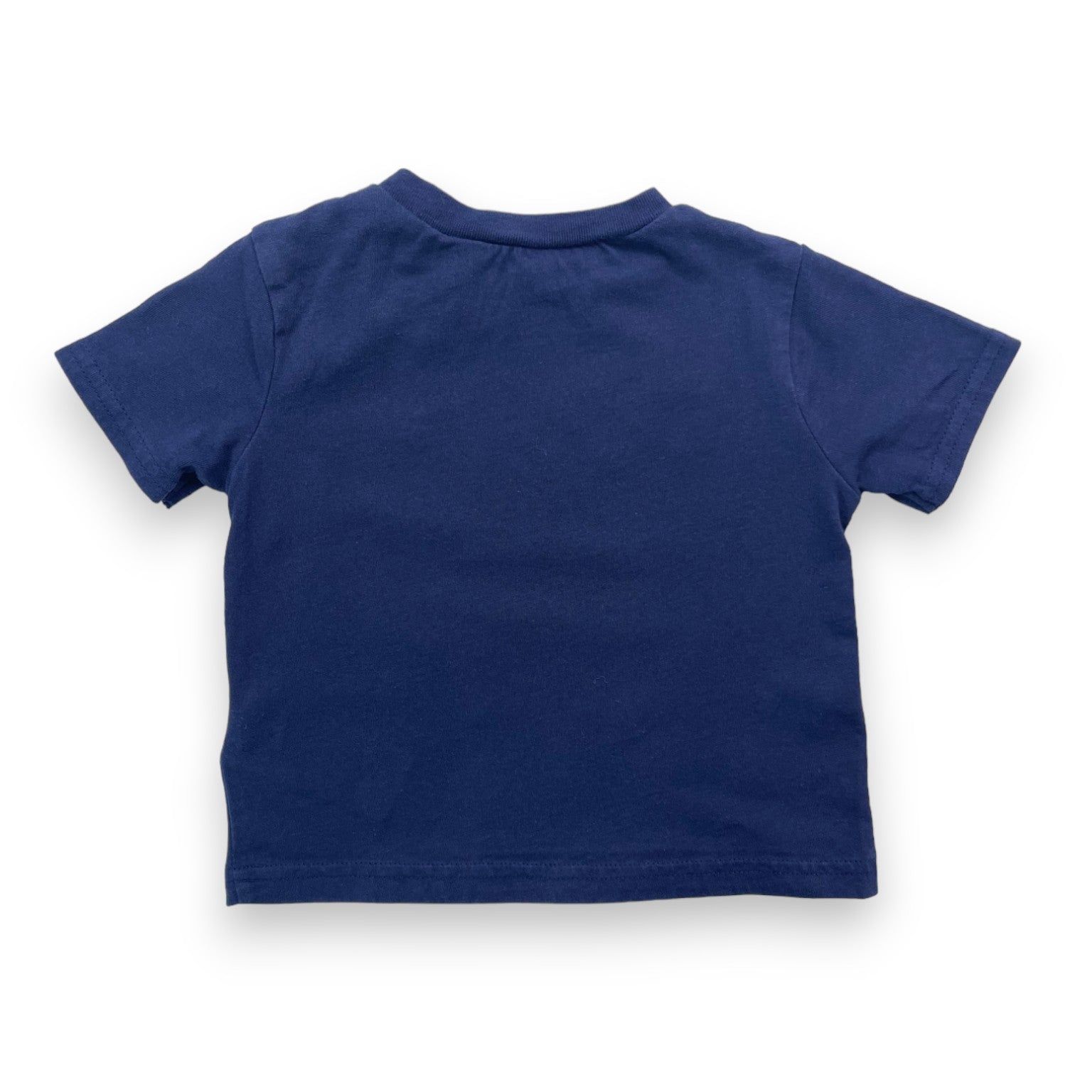 RALPH LAUREN - Navy blue embroidered logo t-shirt - 9 months