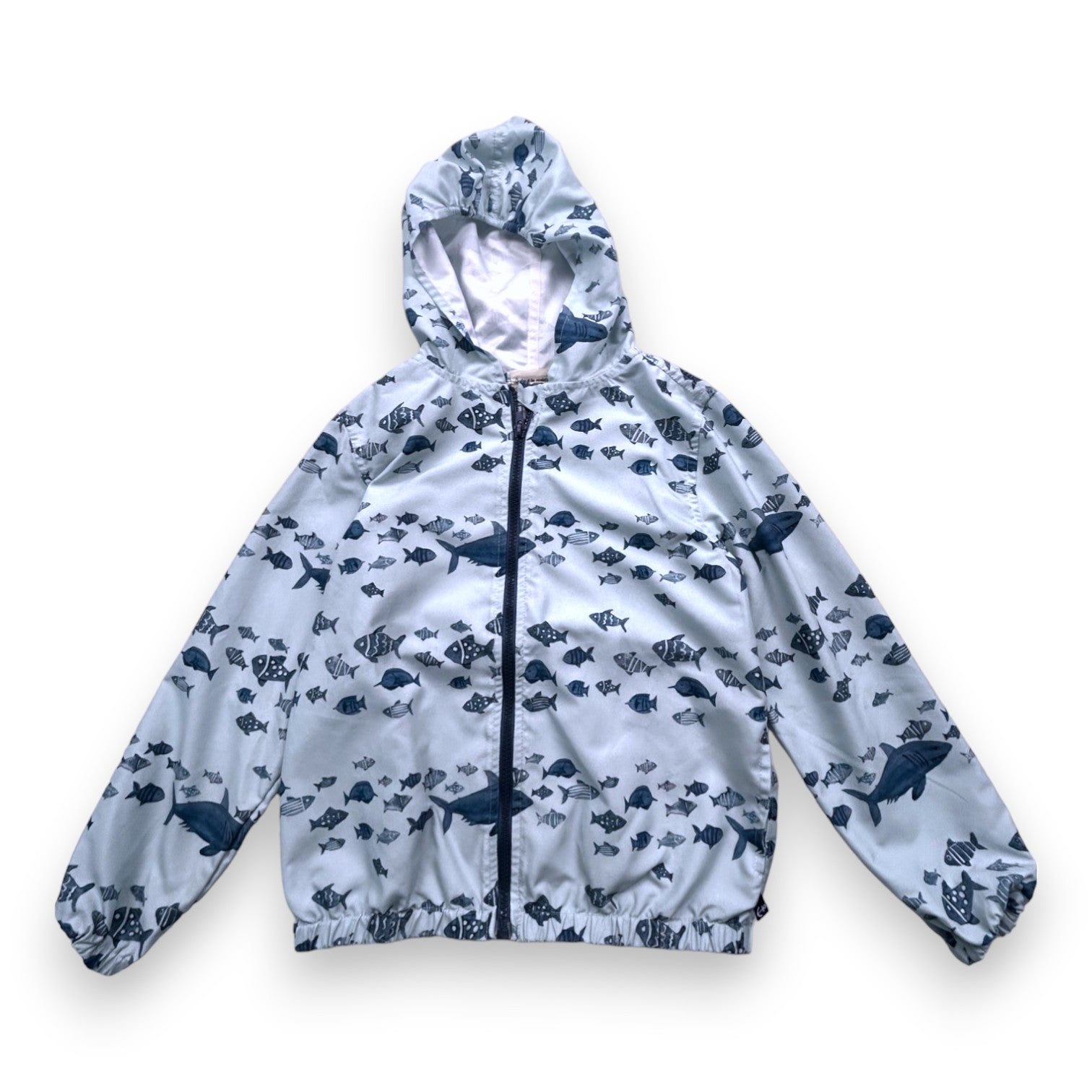 ARSÈNE ET LES PIPELETTES - Coupe vent bleu à motifs poissons - 8 ans