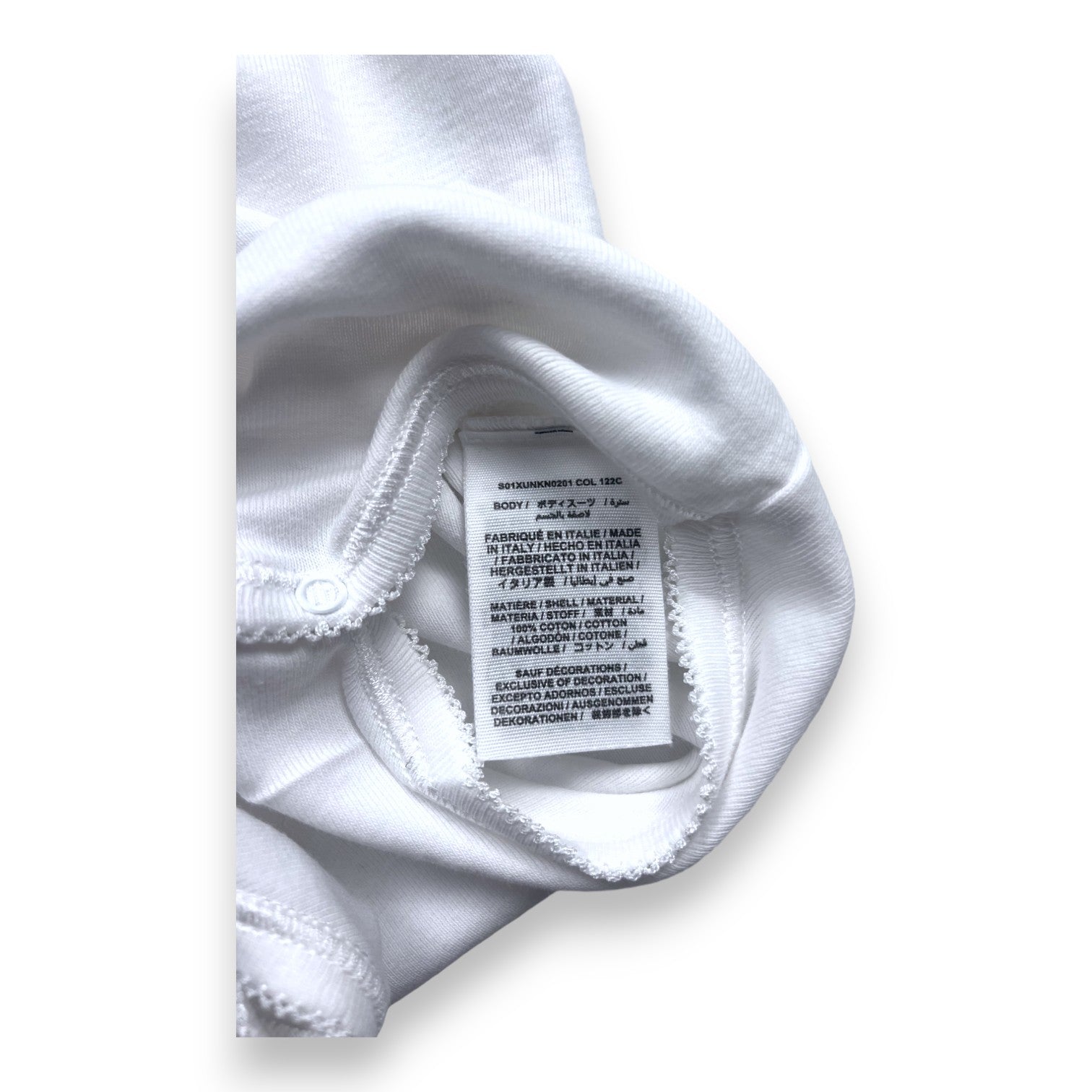 BONPOINT - Weißer Body mit besticktem Kragen - 3 Monate