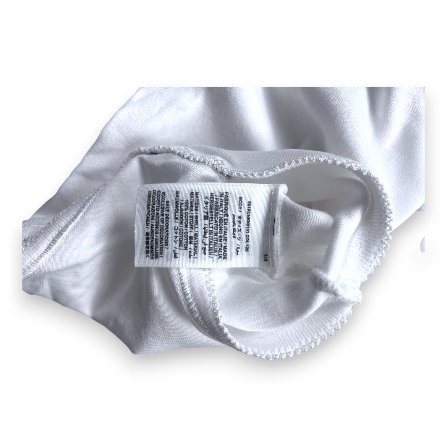 BONPOINT - Weißer Body mit Obststickerei am Kragen - 6 Monate