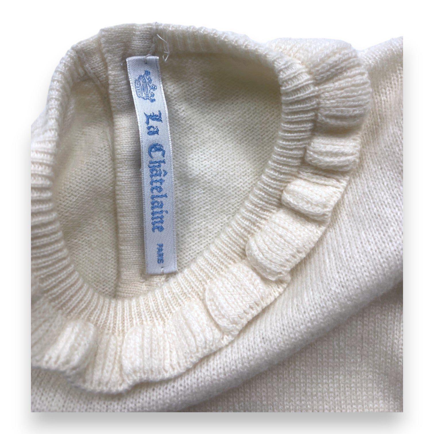 LA CHATELAINE - Ecru cashmere dress - 12 months