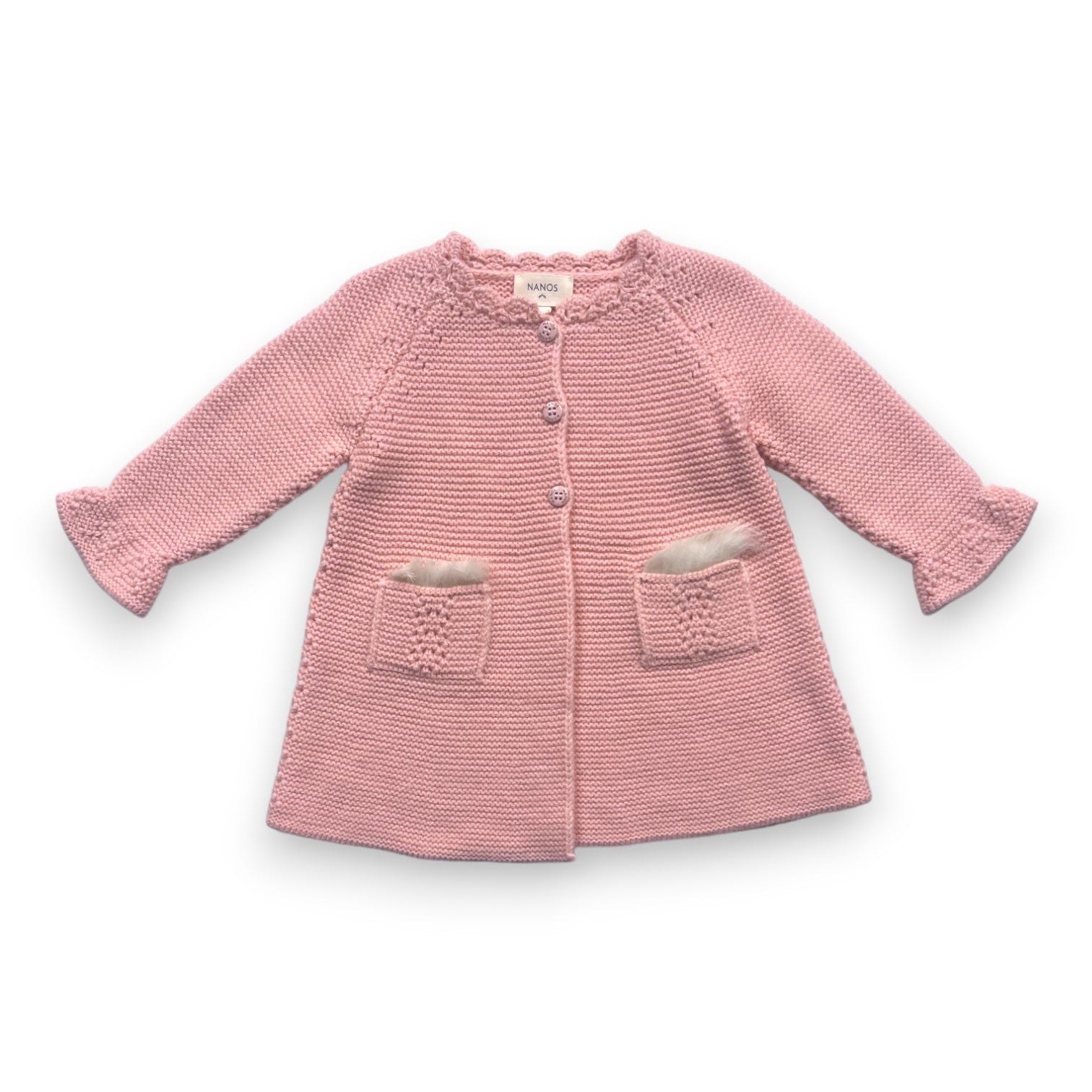 NANOS - Robe rose en laine - 12 mois