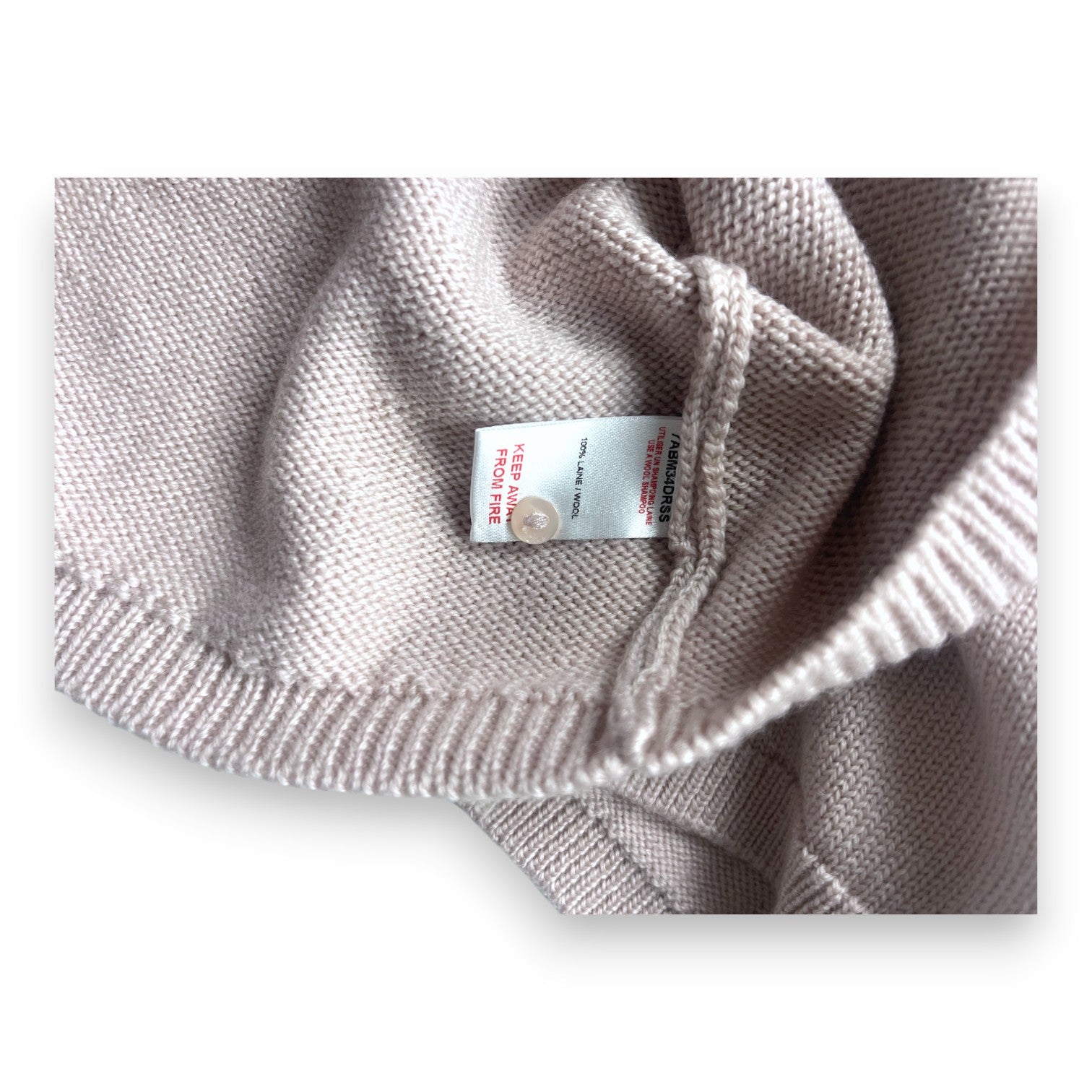 BABY DIOR – Rosafarbenes Set aus Wollkleid und Strickjacke – 3 Monate