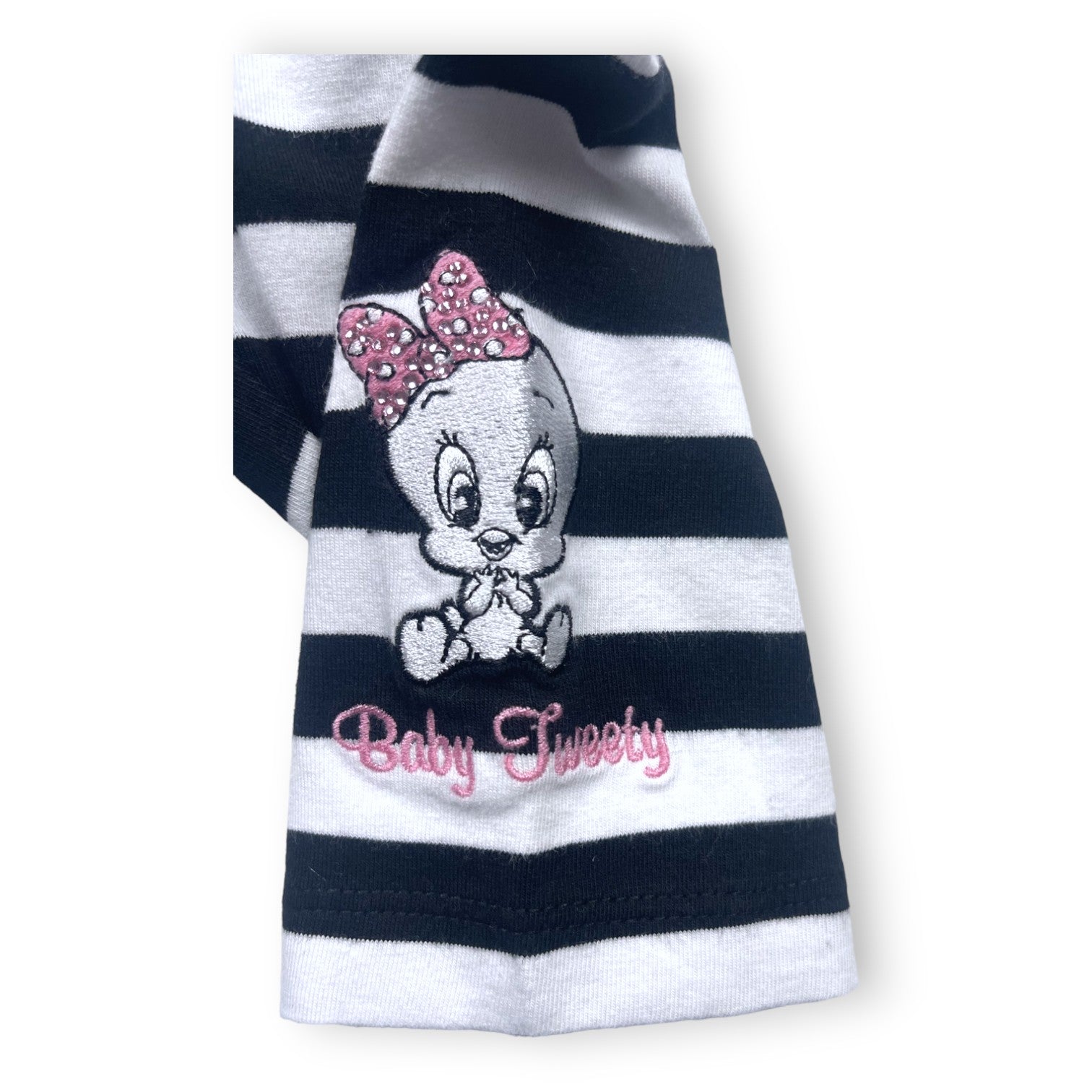 MONNALISA - Black and white striped leggings - 6 months