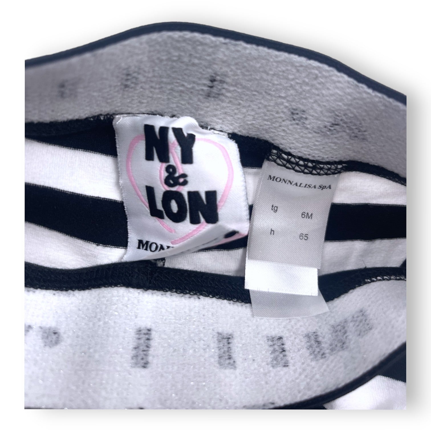 MONNALISA - Schwarz-weiß gestreifte Leggings - 6 Monate