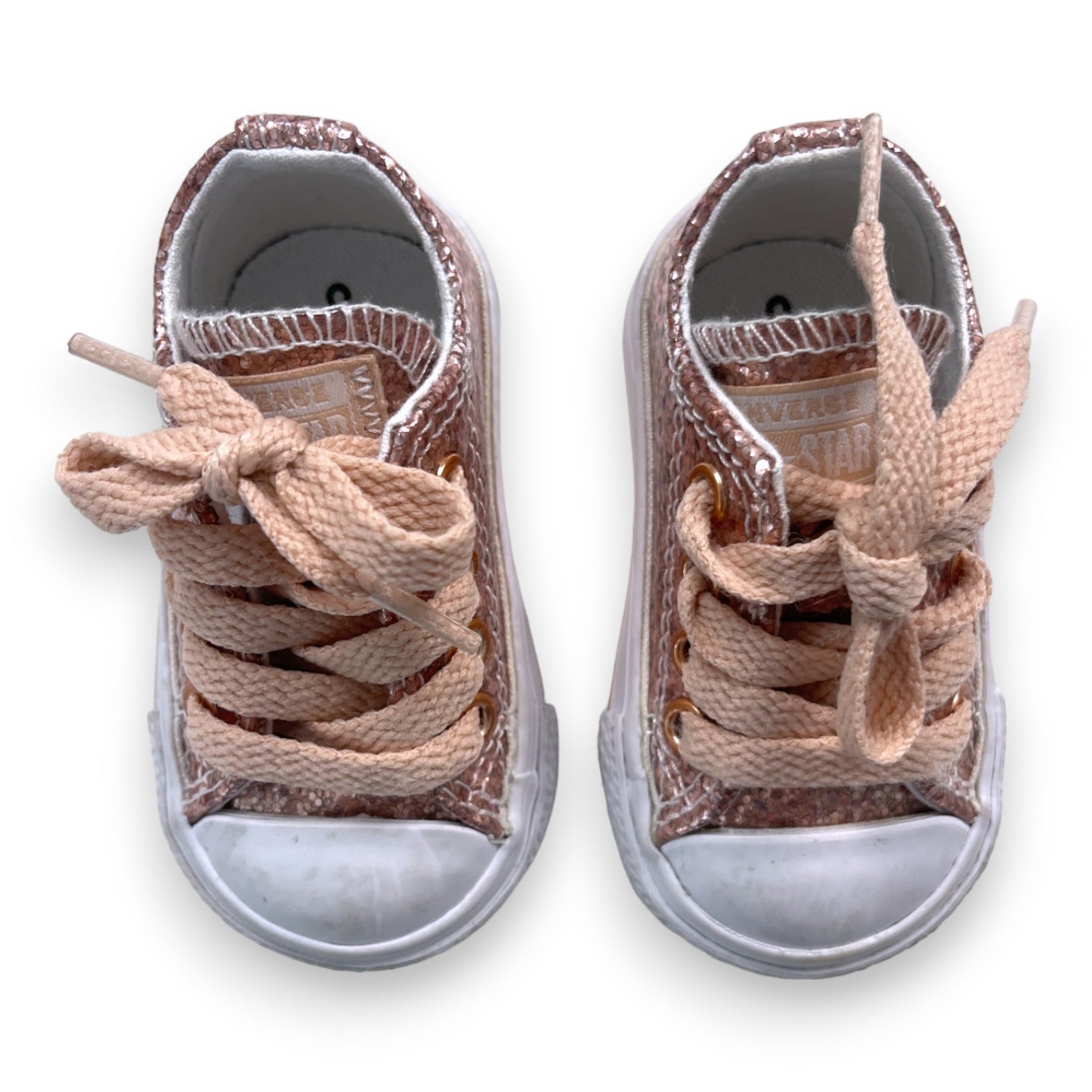 CONVERSE - Baskets à lacets roses golds pailletées - 18