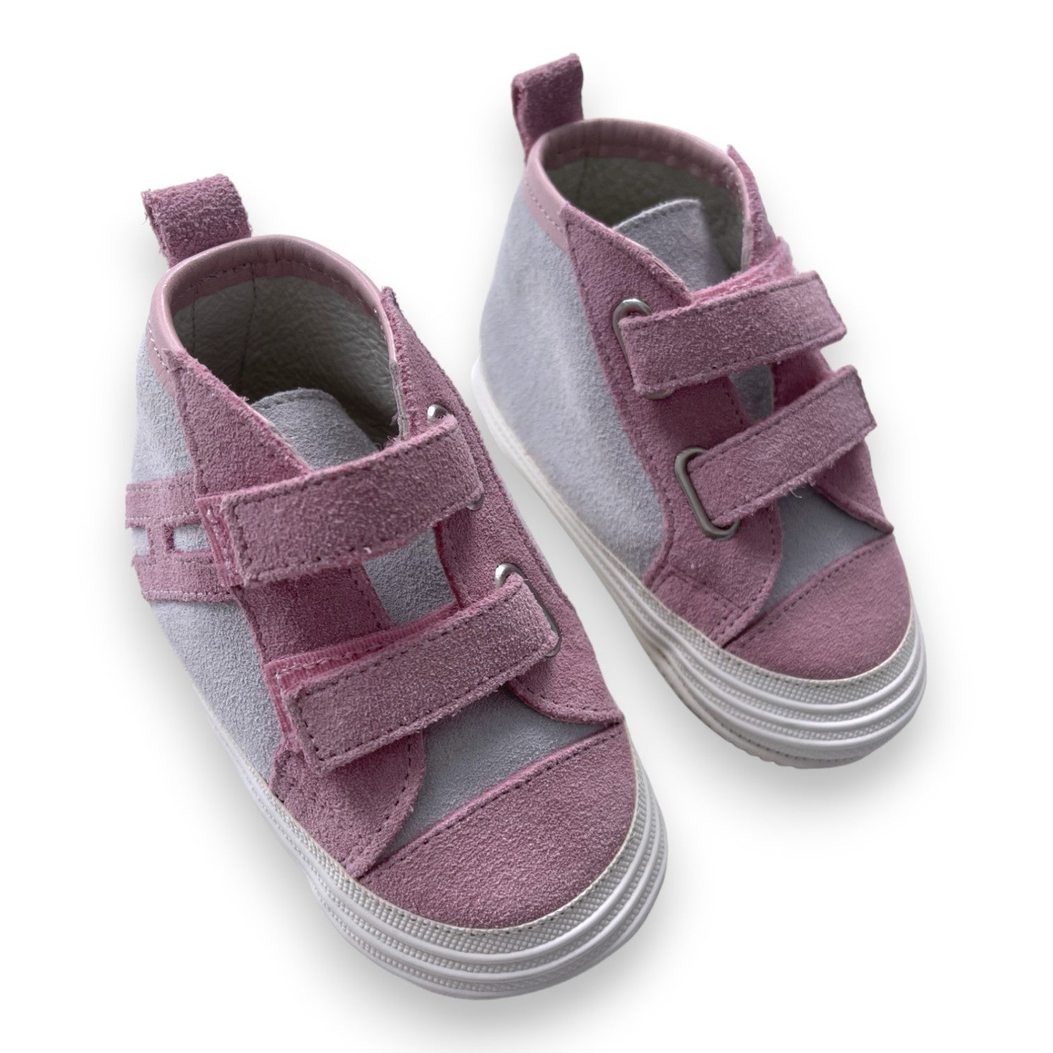HOGAN - Pink and gray high-top slippers with Velcro - 20
