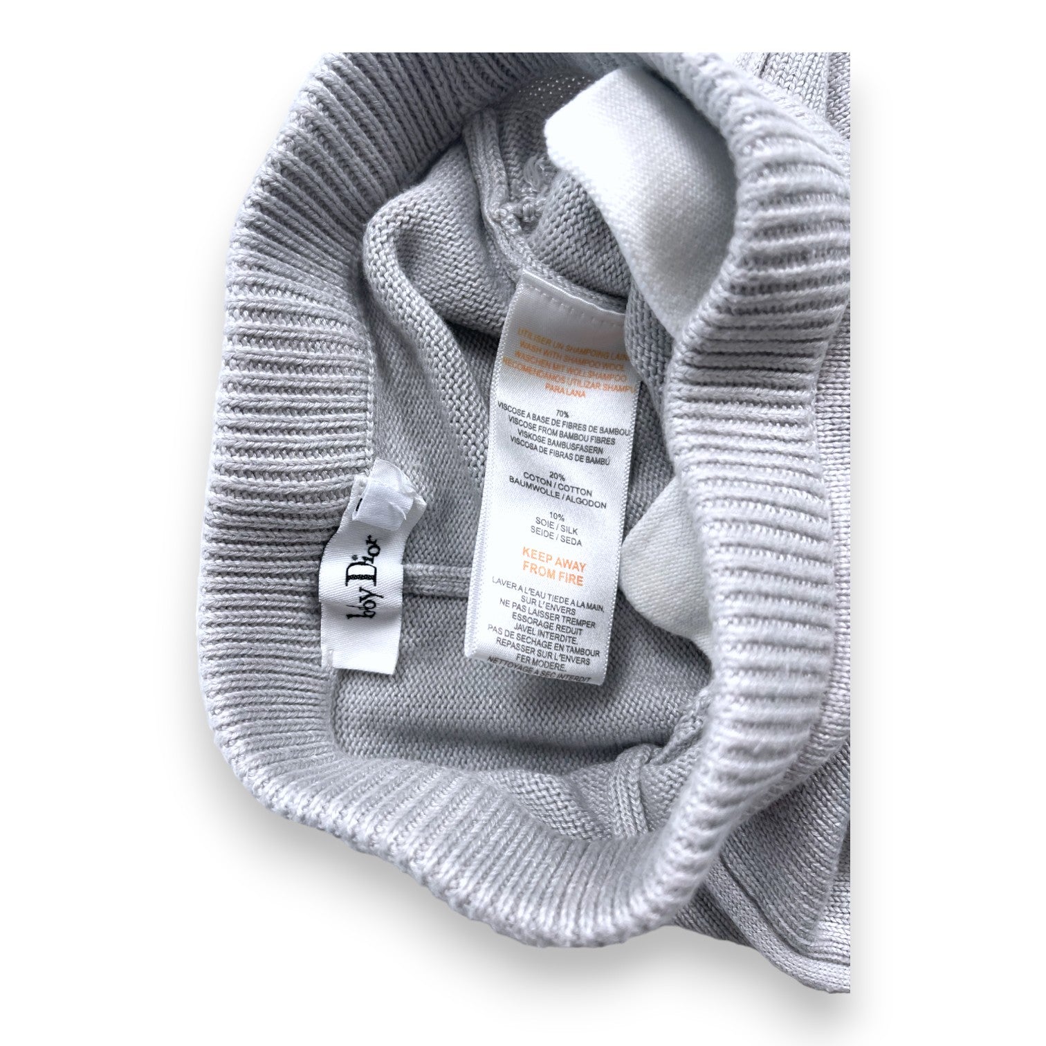 BABY DIOR - Grey vest and pants set with white trim - 9 months