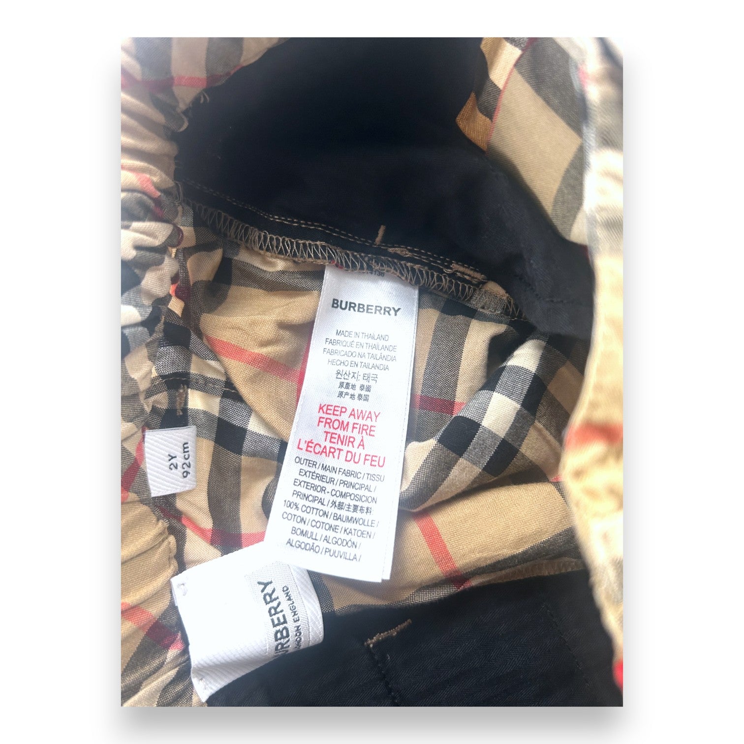 BURBERRY - Short à motif check - 2 ans