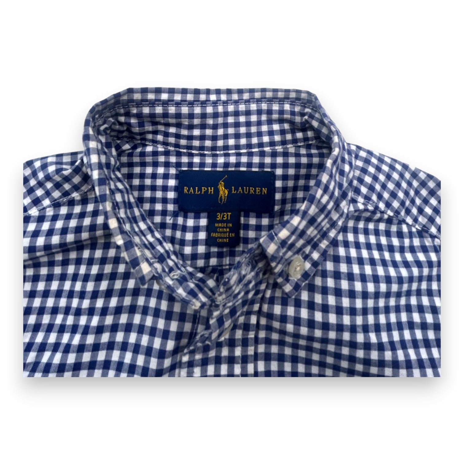 RALPH LAUREN - Blau kariertes Hemd - 3 Jahre