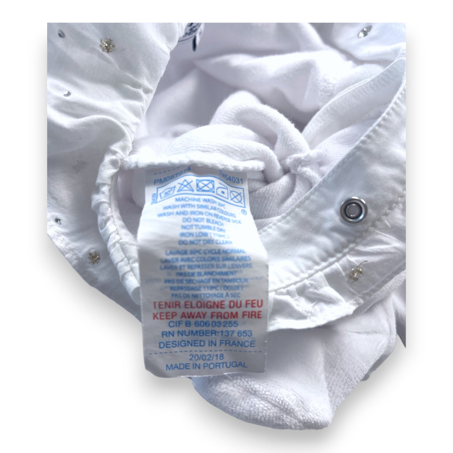 TARTINE & CHOCOLAT - Pyjama velours blanc - 1 mois