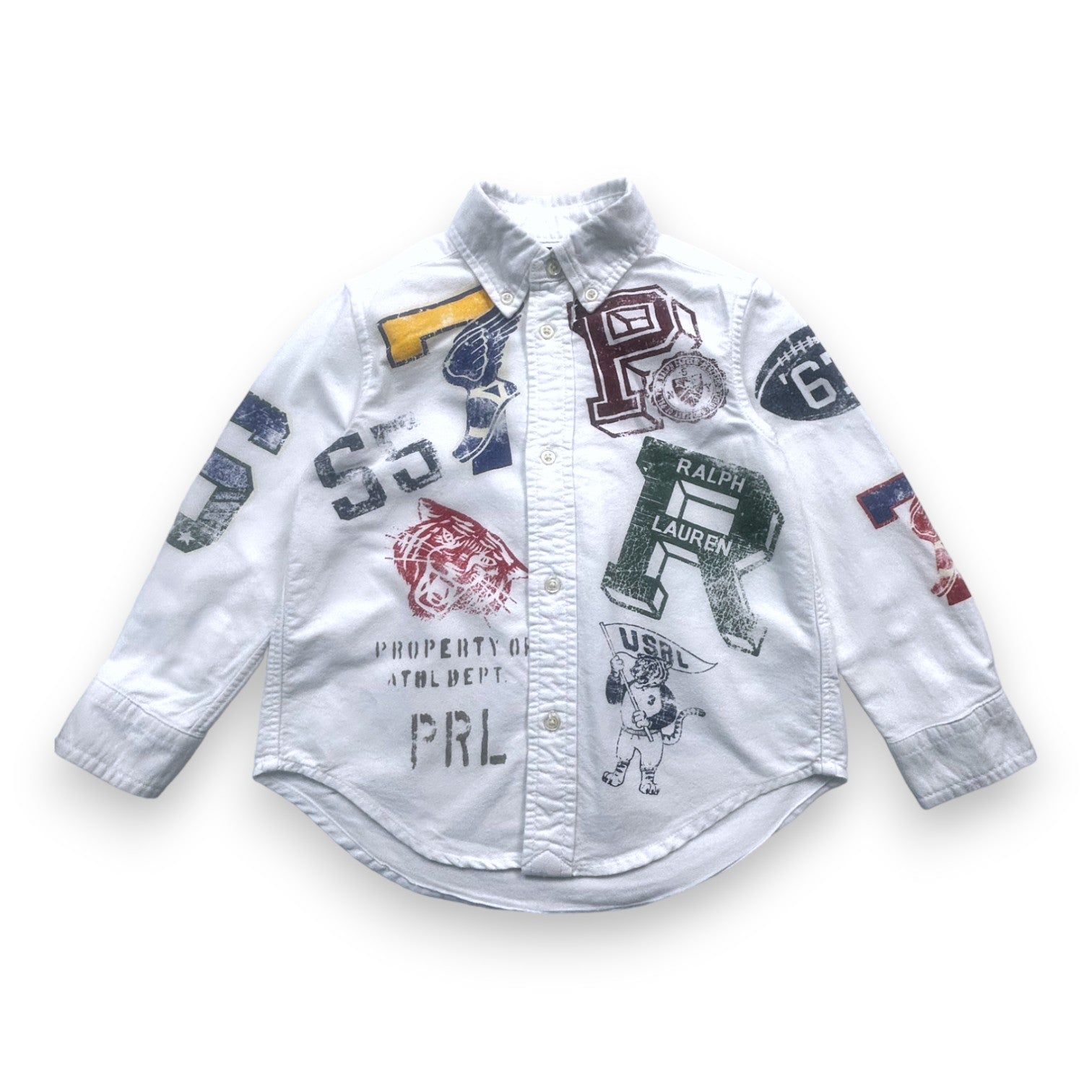 RALPH LAUREN - Weißes bedrucktes Hemd - 3 Jahre