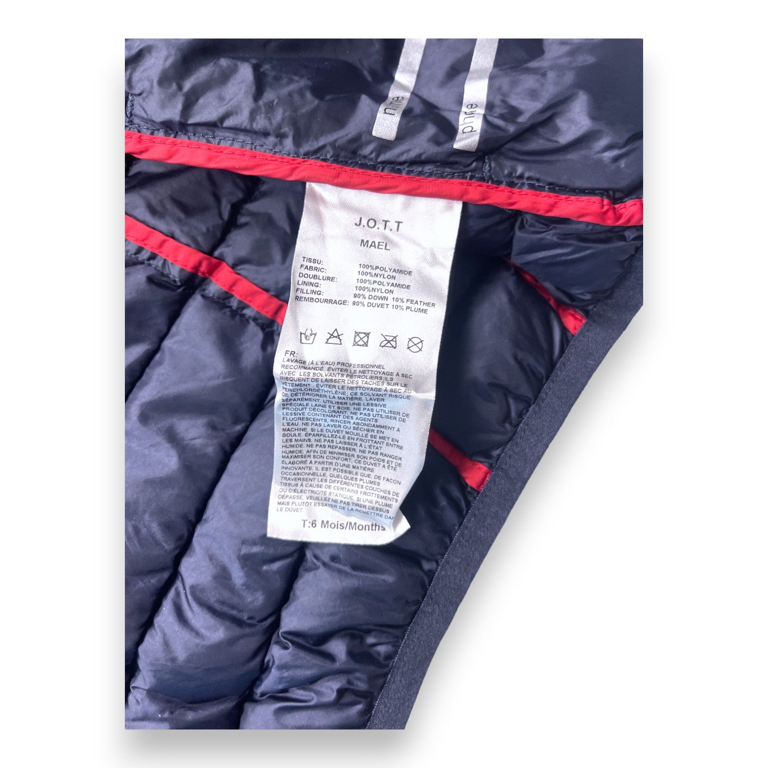 JOTT - Marineblaue Daunenjacke mit Kapuze - 6 Monate