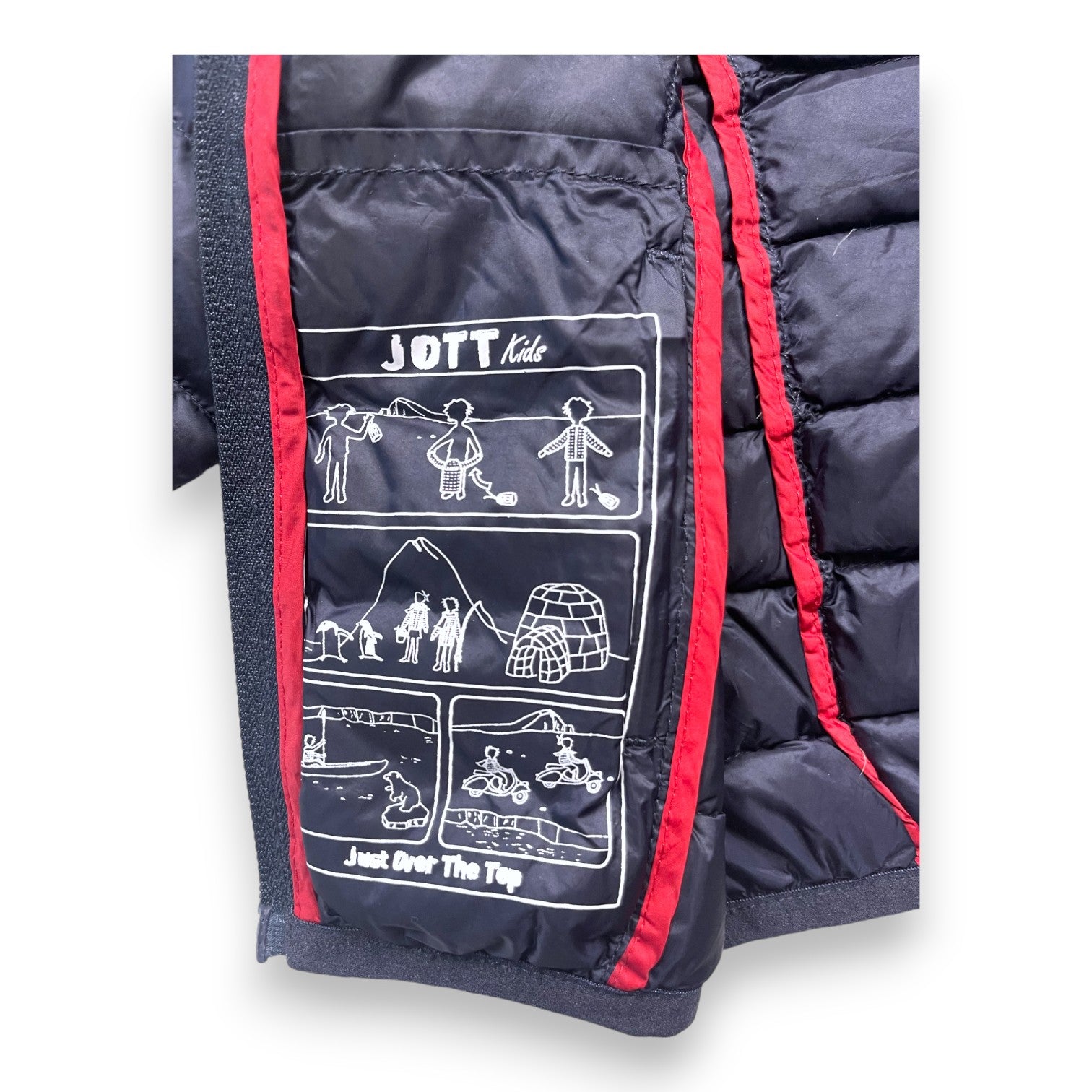 JOTT - Marineblaue Daunenjacke mit Kapuze - 6 Monate