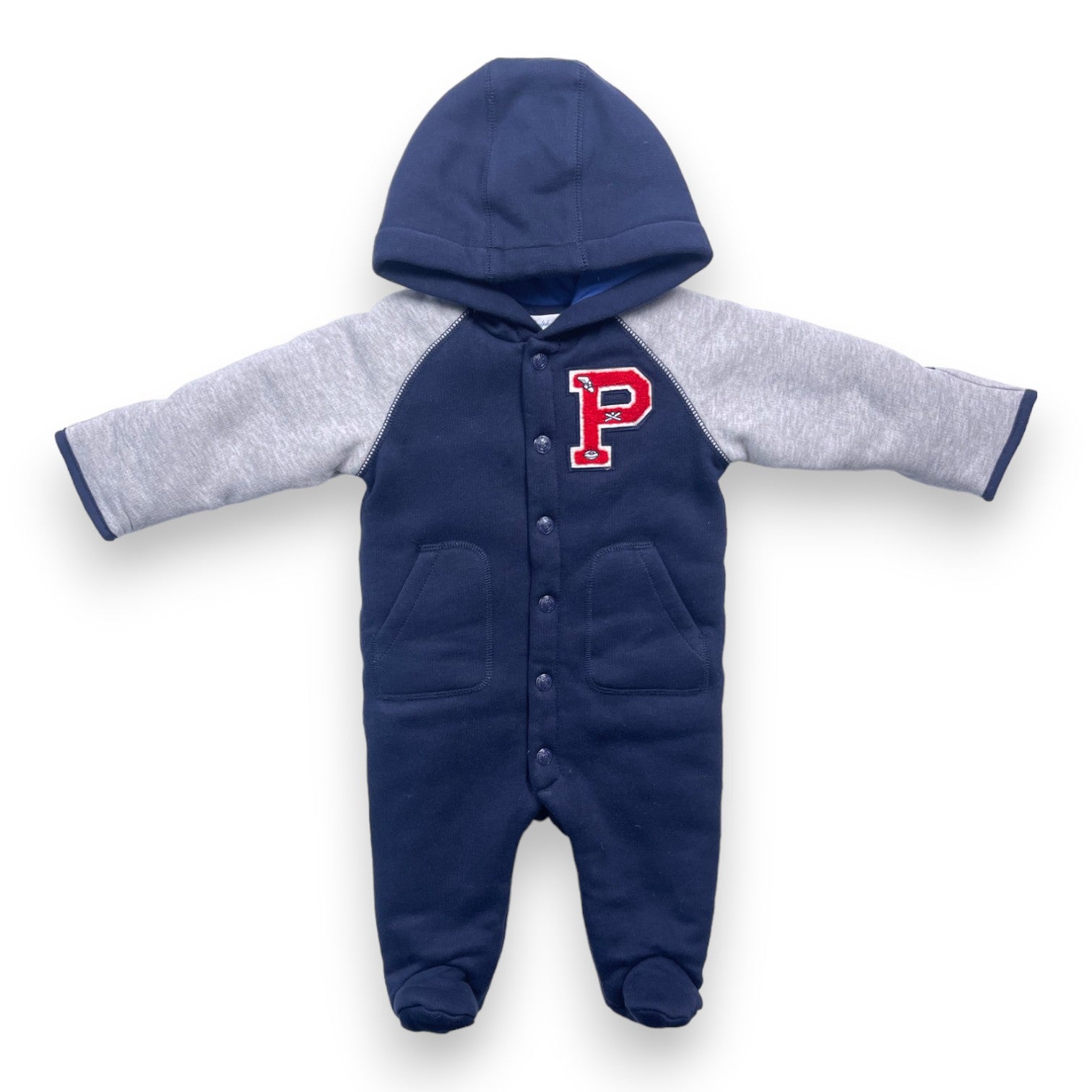 RALPH LAUREN - Combinaison pilote bleu marine en coton - 6 mois