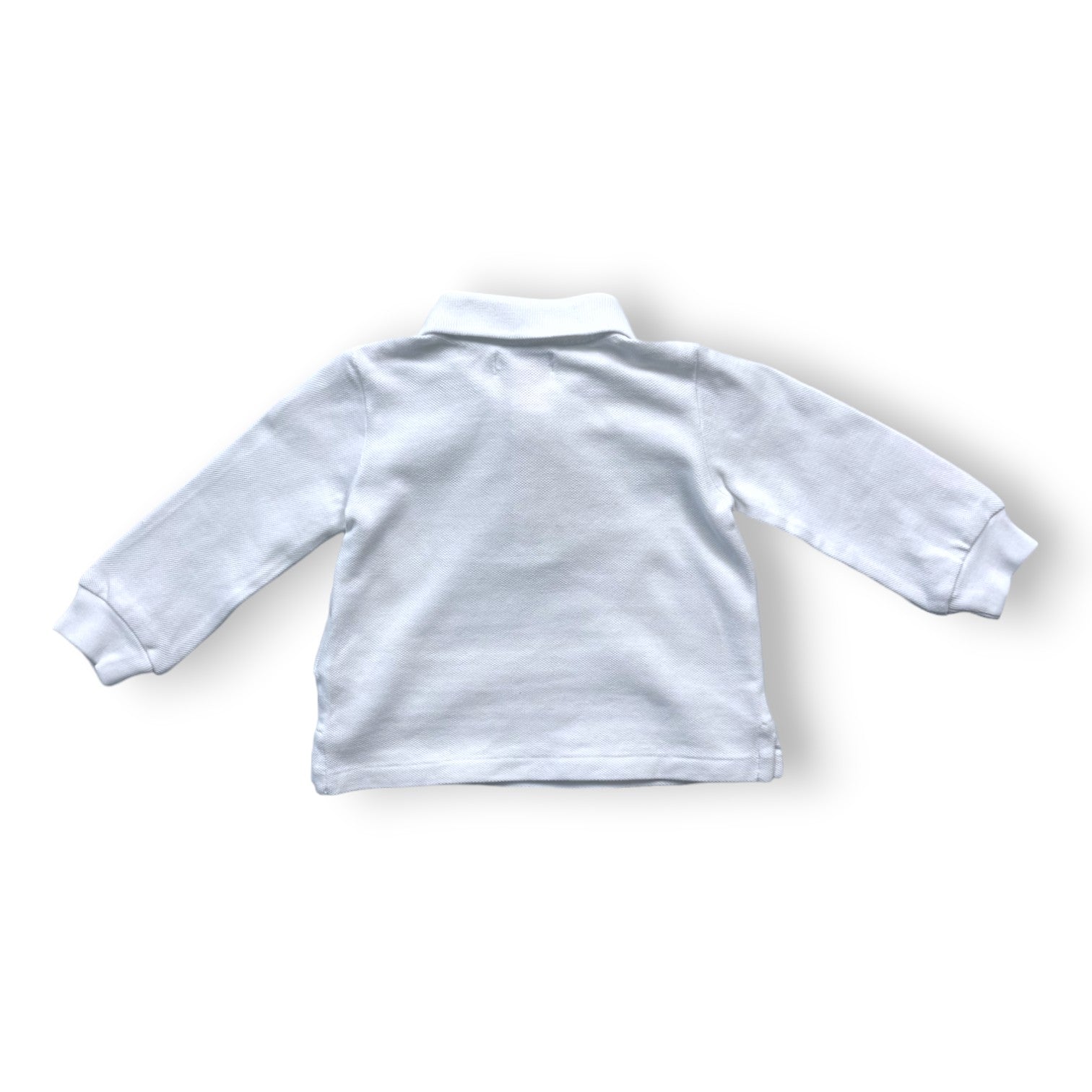 RALPH LAUREN - Polo blanc manches longues - 6 mois
