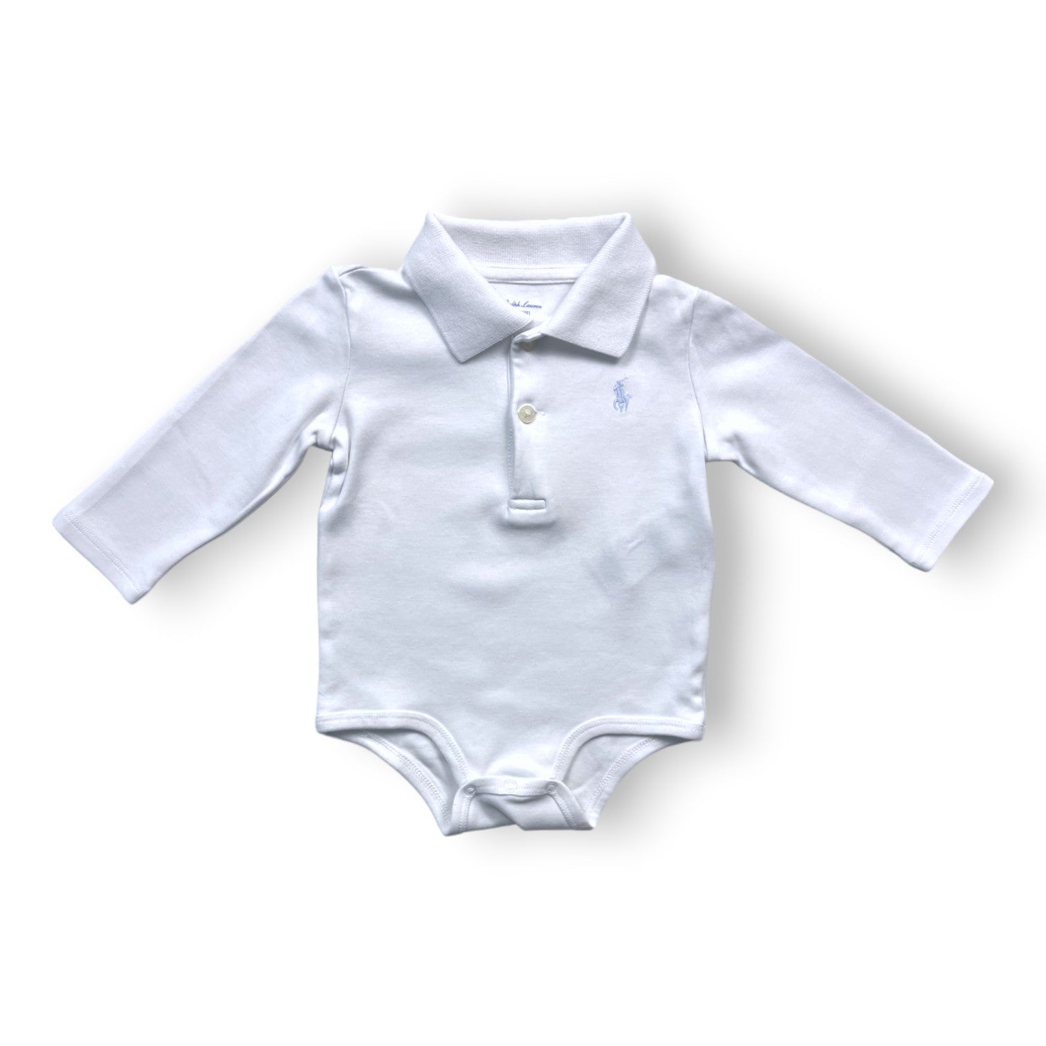 RALPH LAUREN - Body/polo blanc - 9 mois