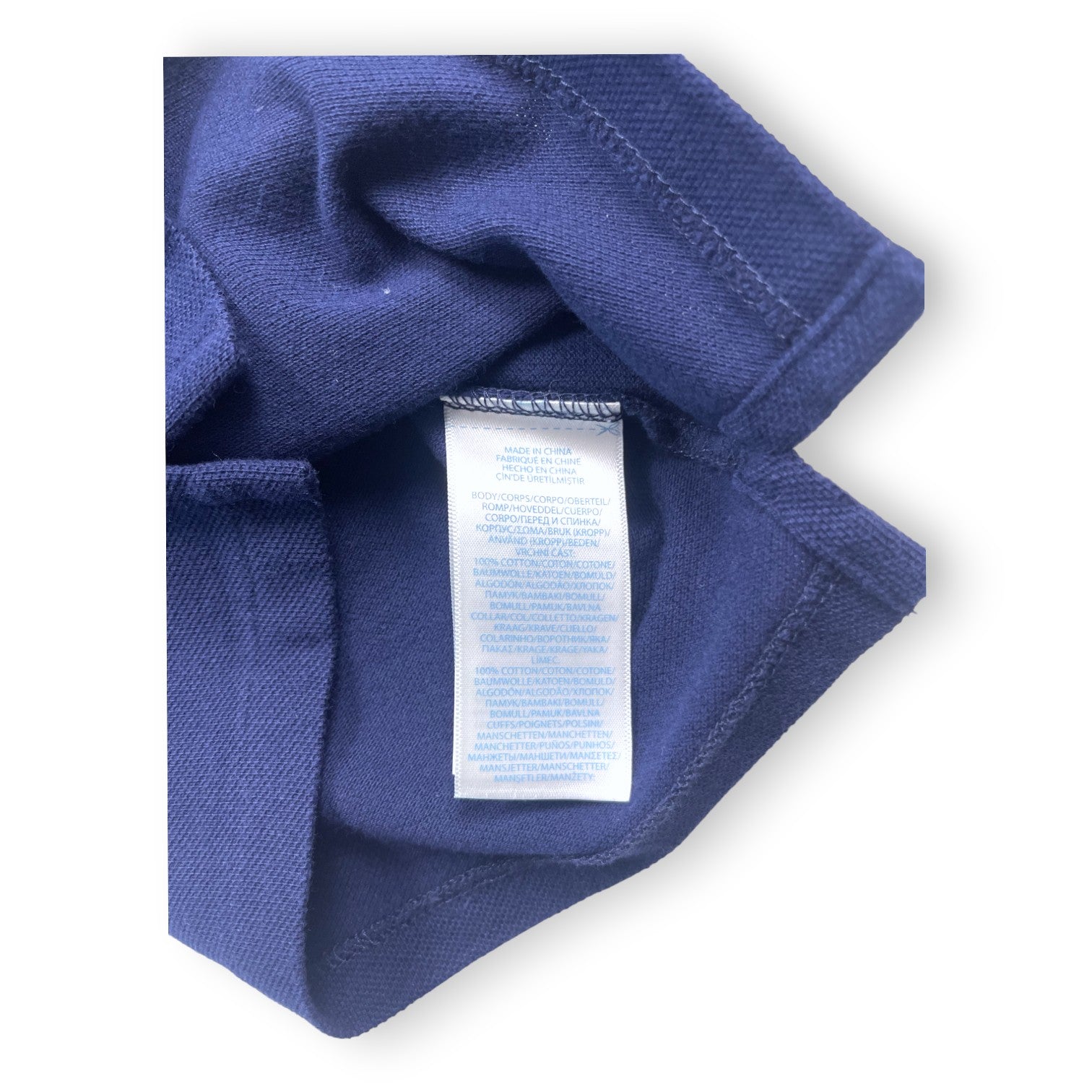 RALPH LAUREN - Polo manches longues bleu marine - 6 mois