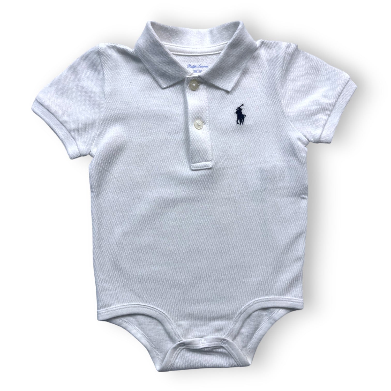 RALPH LAUREN - Body/polo blanc à manches courtes - 9 mois