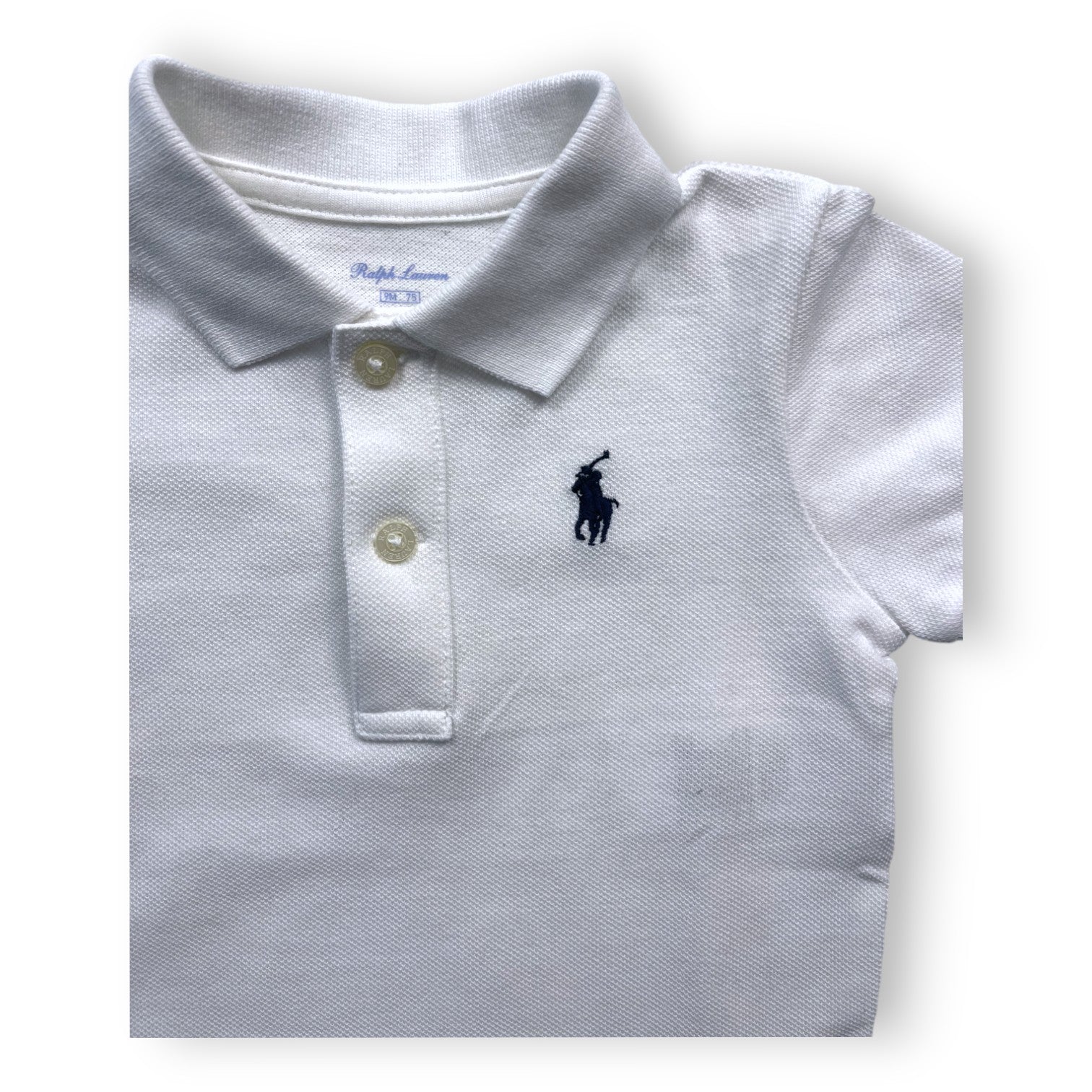 RALPH LAUREN - Body/polo blanc à manches courtes - 9 mois