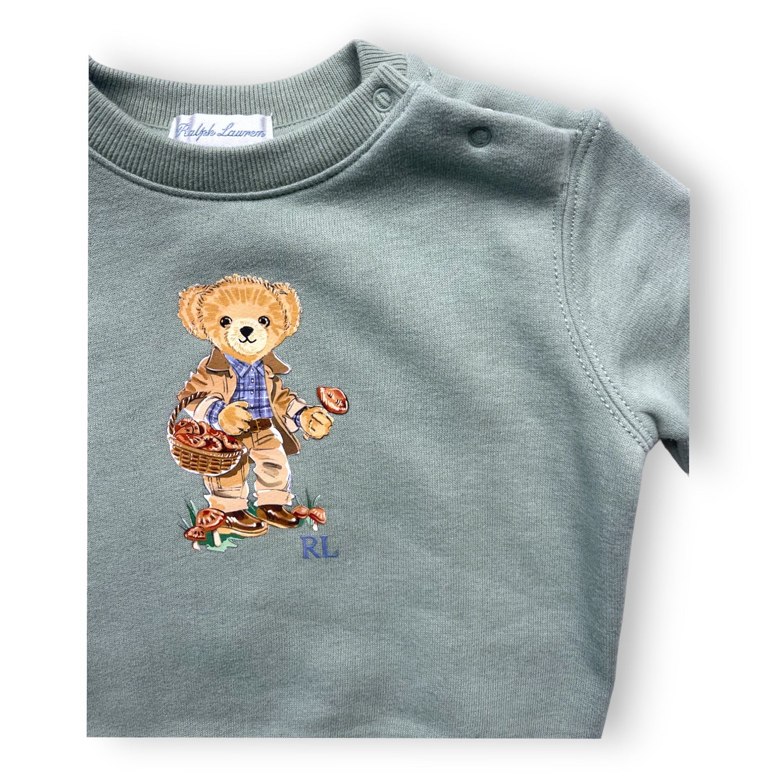 RALPH LAUREN - Ensemble vert motif teddy bear - 9 mois