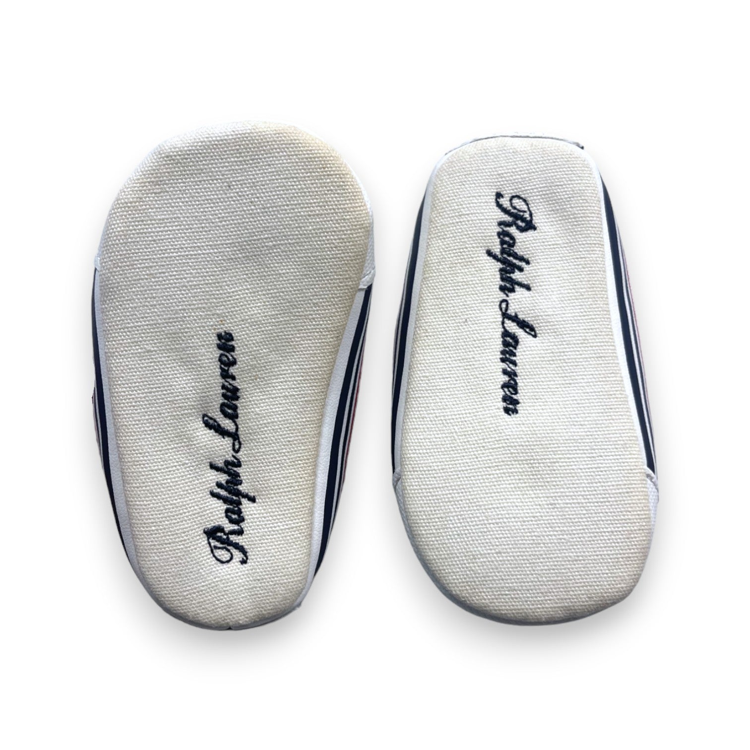 RALPH LAUREN - Chaussons bleu marines à scratch - 16