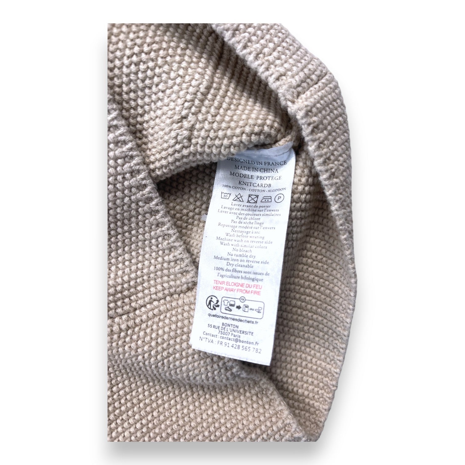 BONTON - Beige Strickjacke - 6 Monate