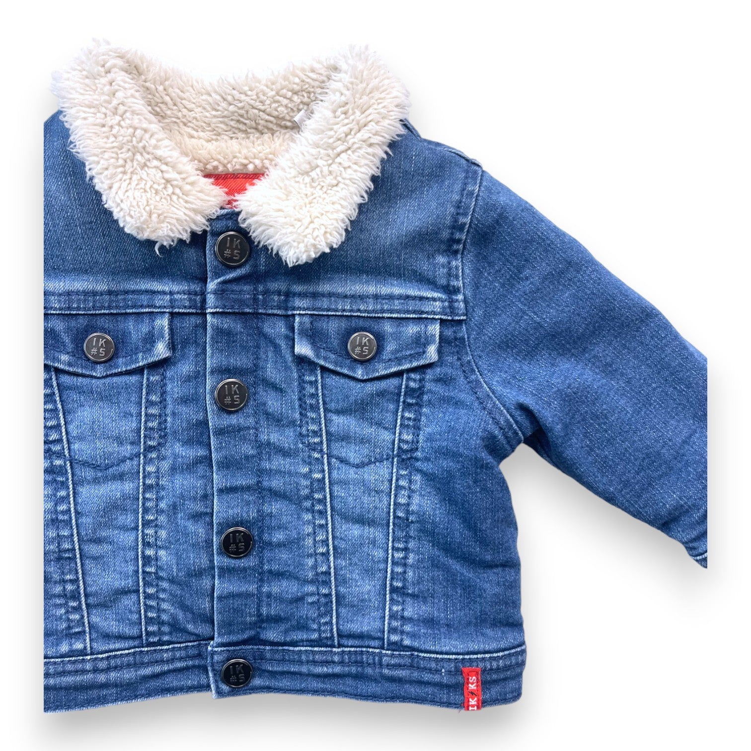IKKS - Veste en denim col moumoute - 6 mois