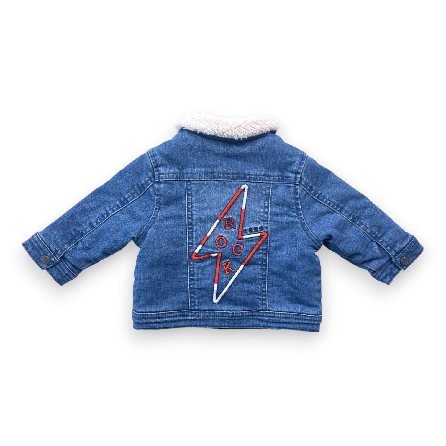 IKKS - Jeansjacke mit Lammfellkragen - 6 Monate