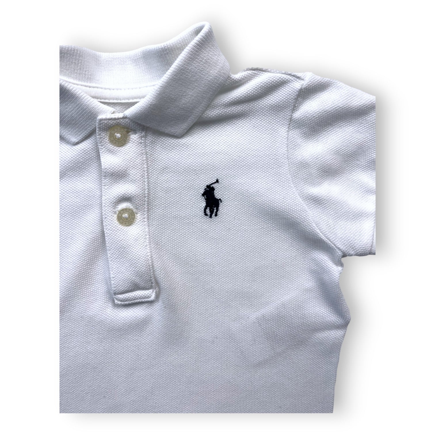 RALPH LAUREN - Body/polo blanc - 6 mois