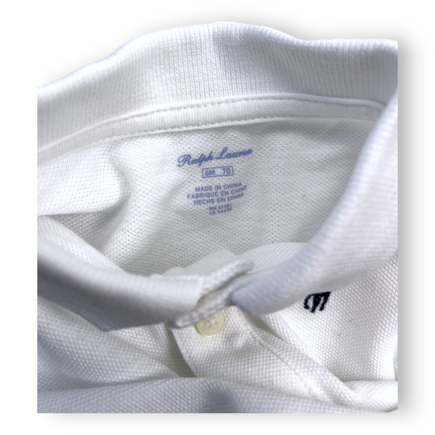 RALPH LAUREN - Body/polo blanc - 6 mois