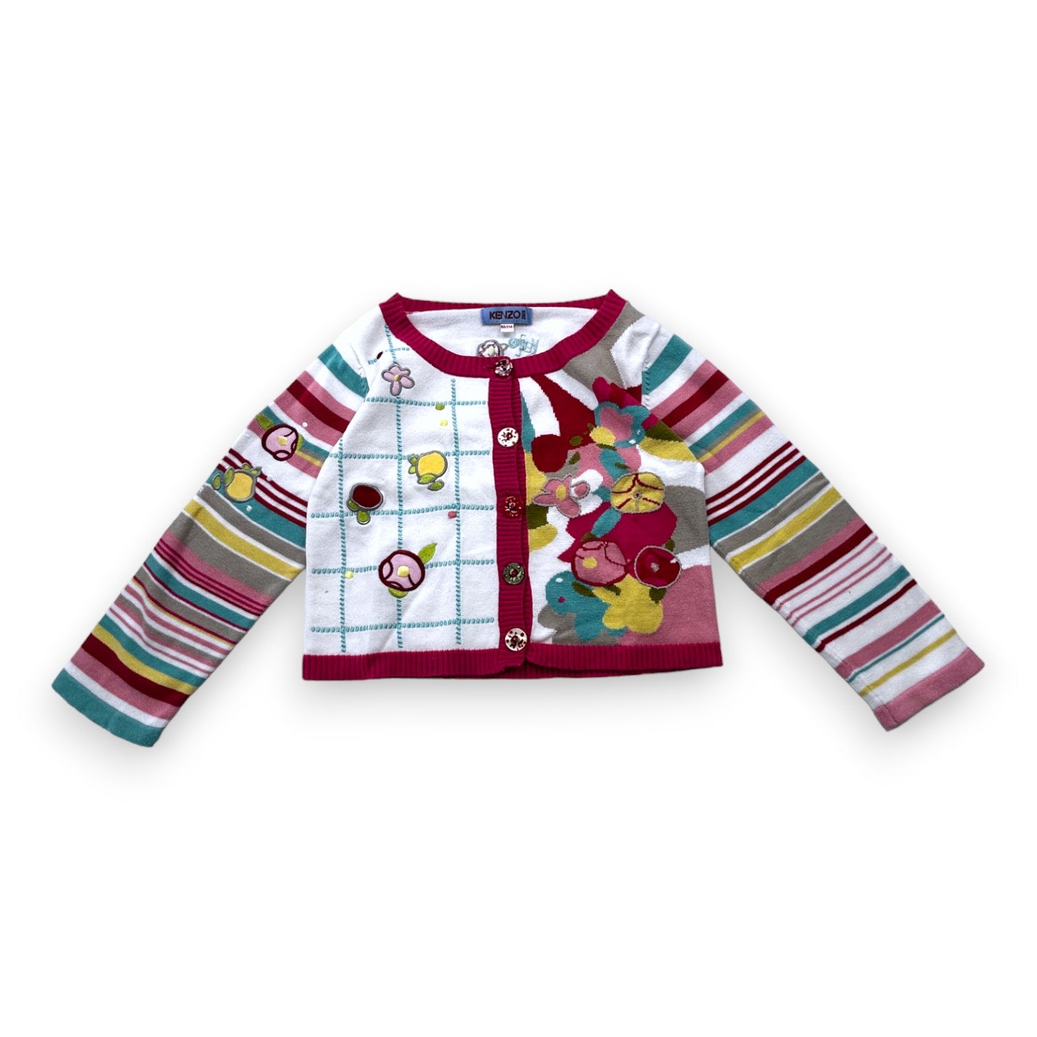KENZO - Cardigan with floral and fruit patterns - 6 years