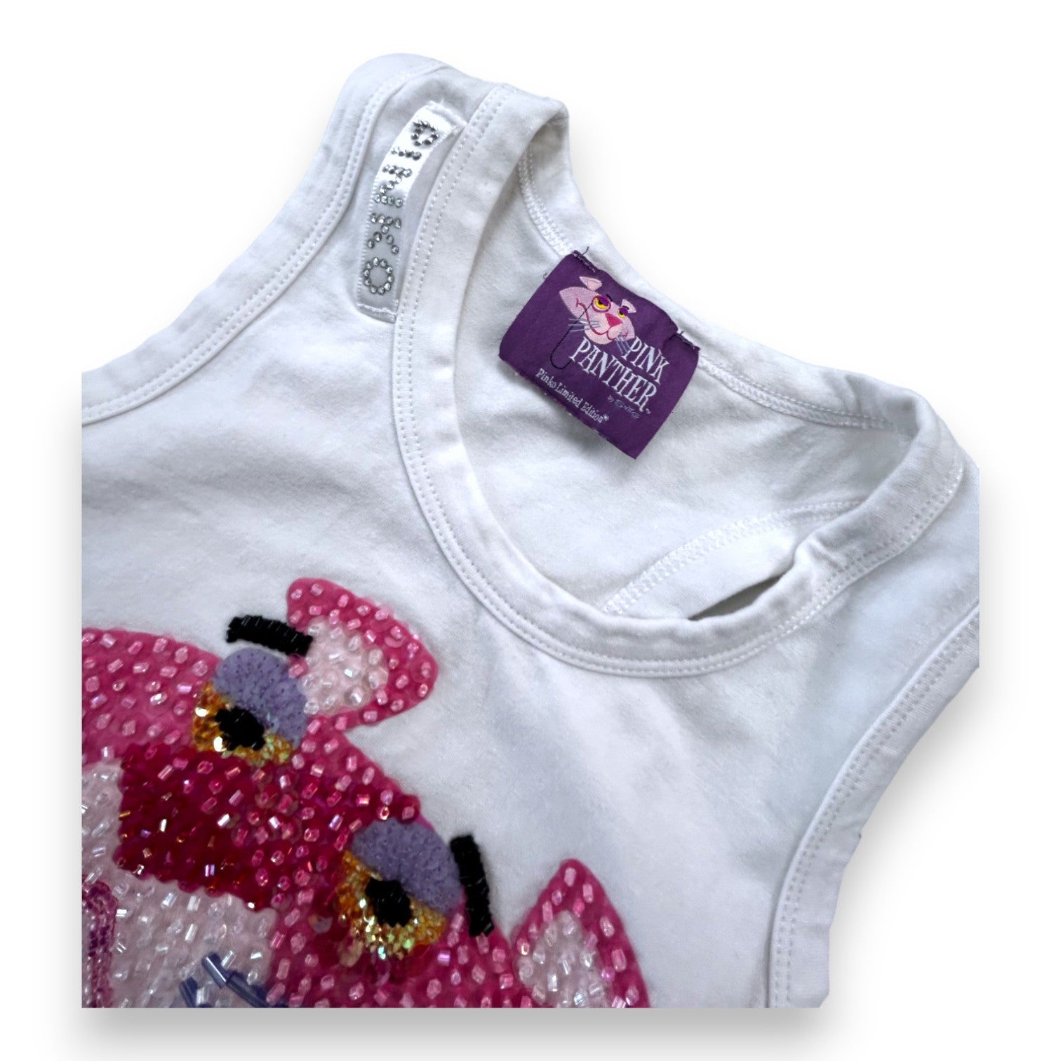 PINKO - Weißes Kleid mit Pink-Panther-Print - 6 Jahre