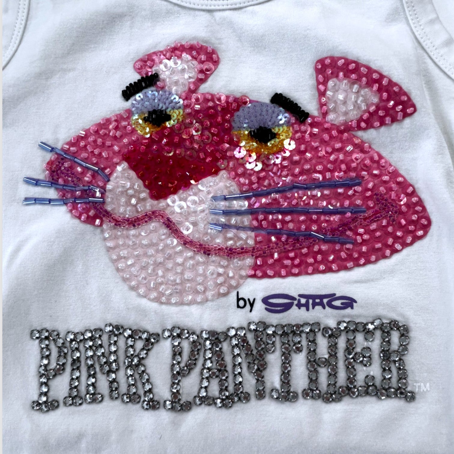 PINKO - Robe blanche imprimée panthère rose - 6 ans