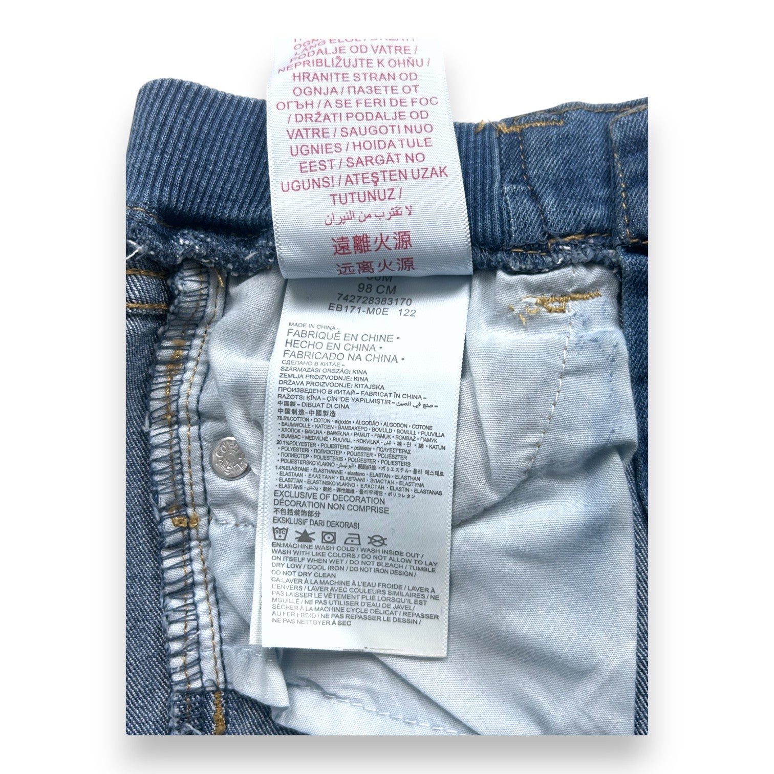 LEVIS - Short en jean bleu - 3 ans