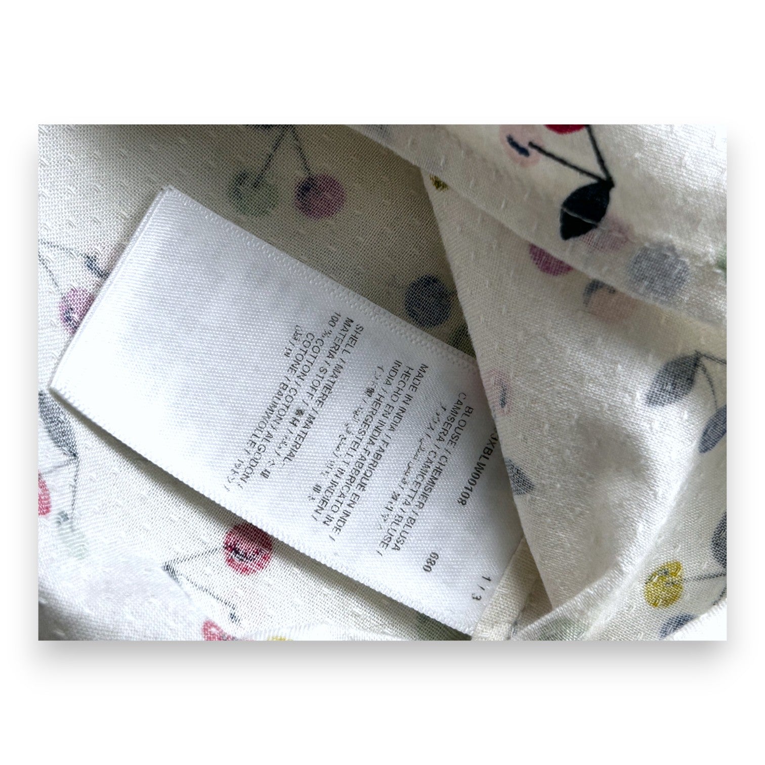 BONPOINT - Blouse blanche motif cerise - 2 ans