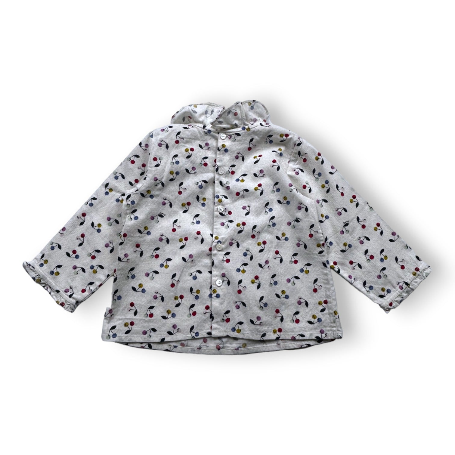 BONPOINT - Blouse blanche motif cerise - 2 ans