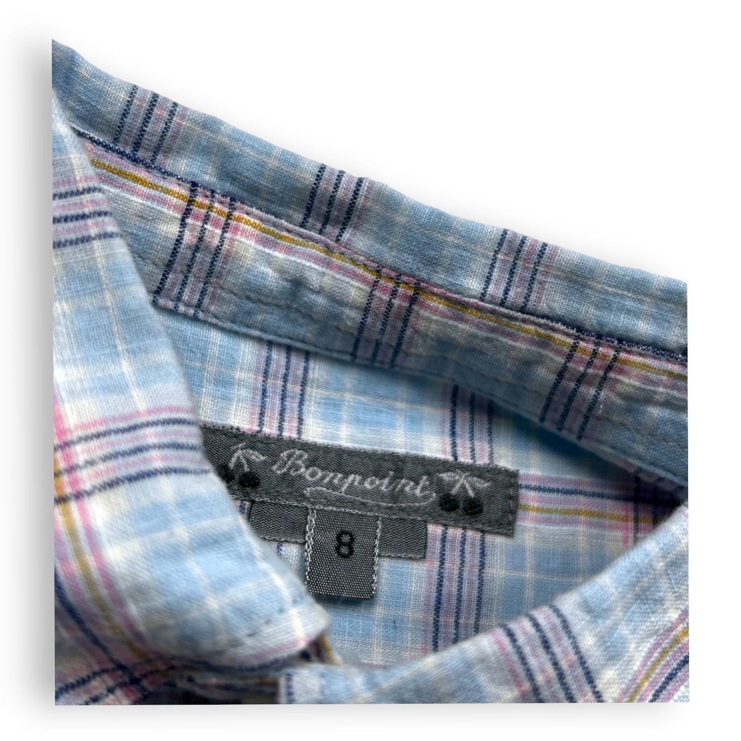 BONPOINT - Chemise bleu à carreaux - 8 ans