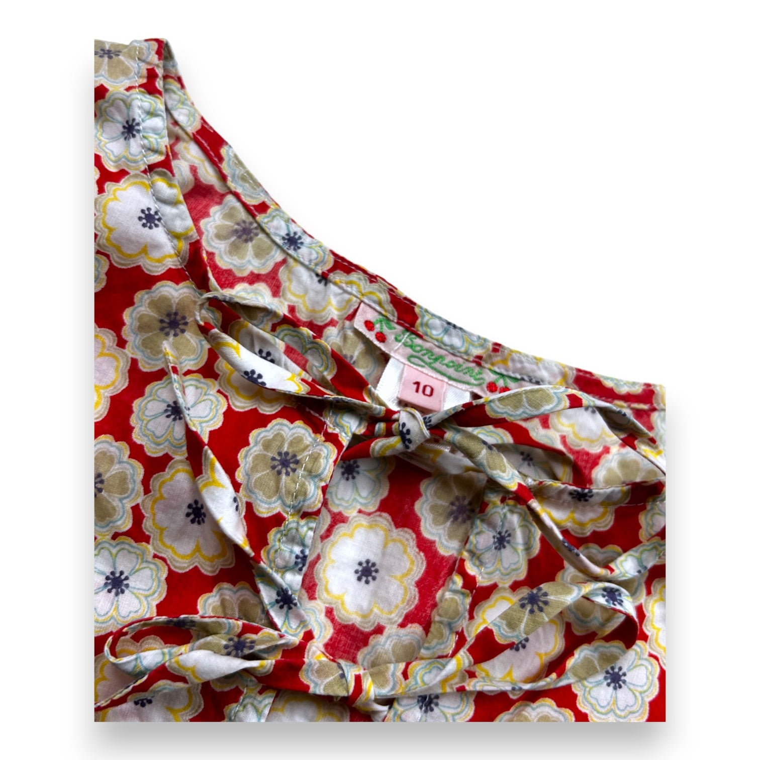 BONPOINT - Blouse rouge fleurie - 10 ans