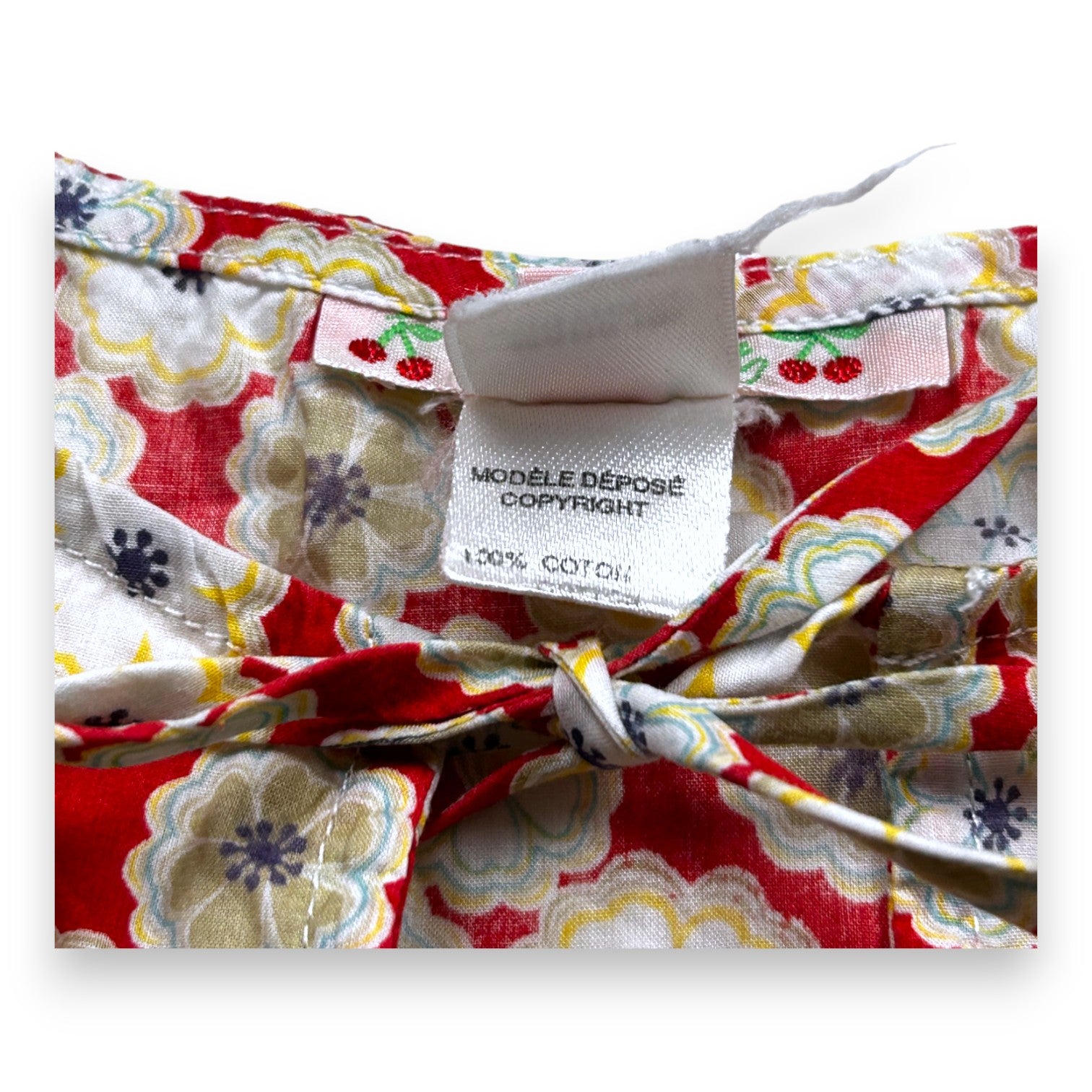 BONPOINT - Rote Bluse mit Blumenmuster - 10 Jahre