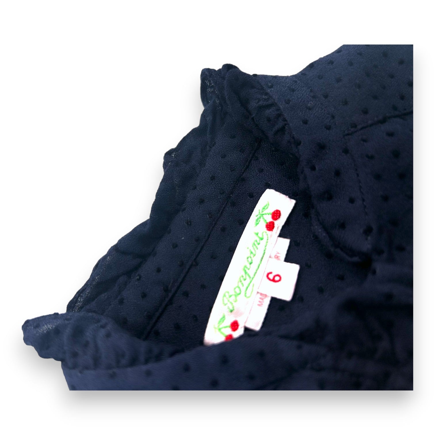 BONPOINT - Blouse fluide bleue à pois - 6 ans