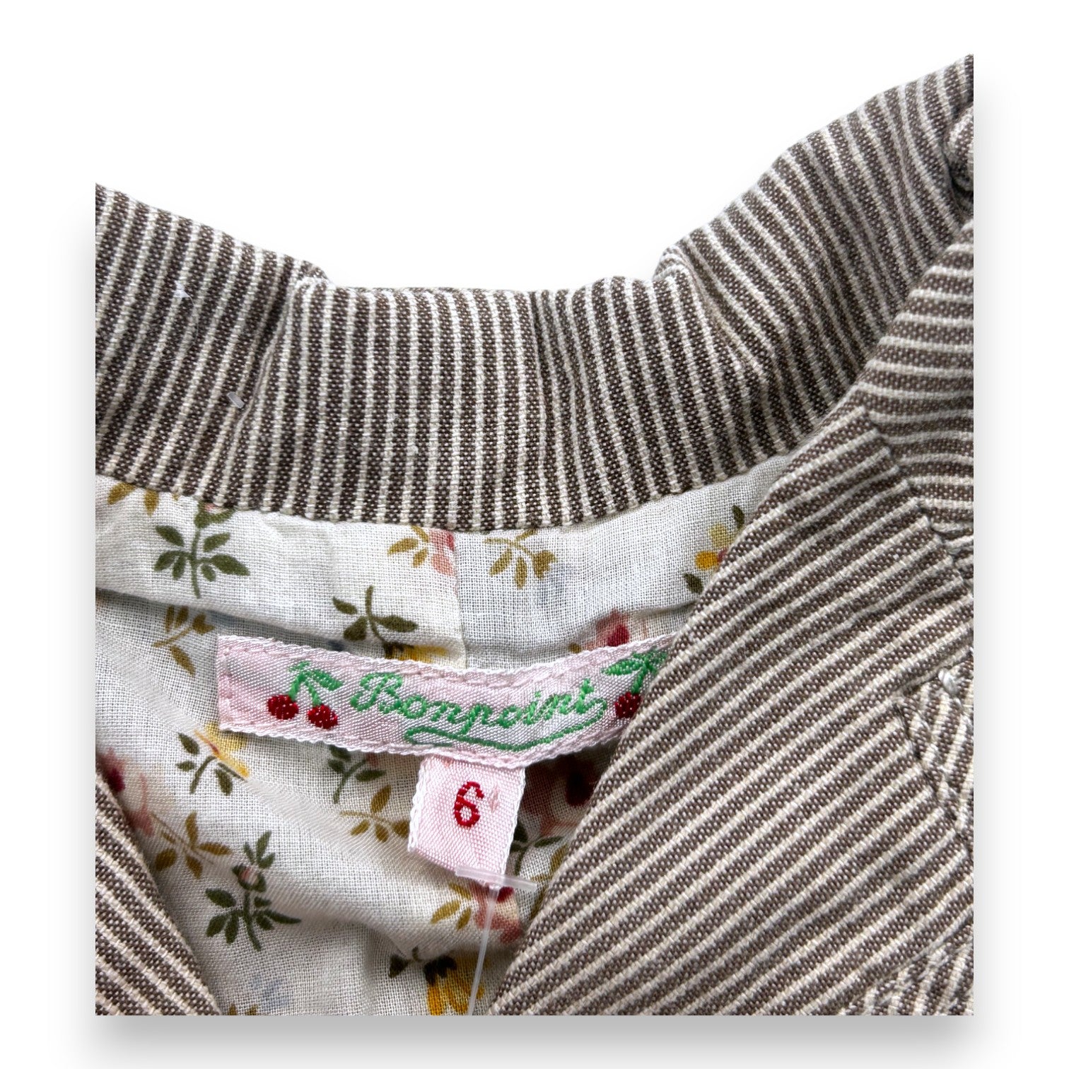 BONPOINT - Blazer beige à rayures - 6 ans